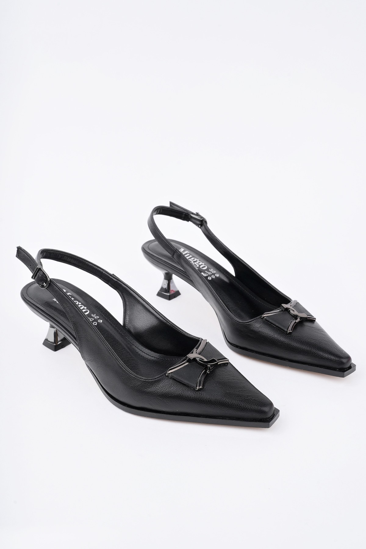 FOREST Arkası Açık Toka Detaylı Günlük Klasik Topuklu Kadın Stiletto Ayakkabı - Görsel 3