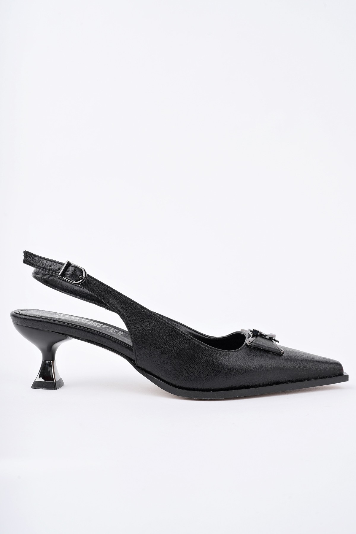 FOREST Arkası Açık Toka Detaylı Günlük Klasik Topuklu Kadın Stiletto Ayakkabı - Görsel 4