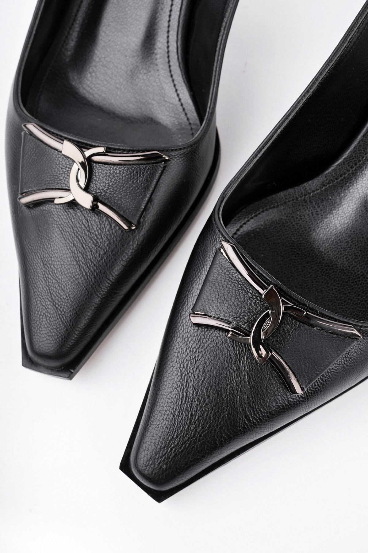 FOREST Arkası Açık Toka Detaylı Günlük Klasik Topuklu Kadın Stiletto Ayakkabı - Görsel 6