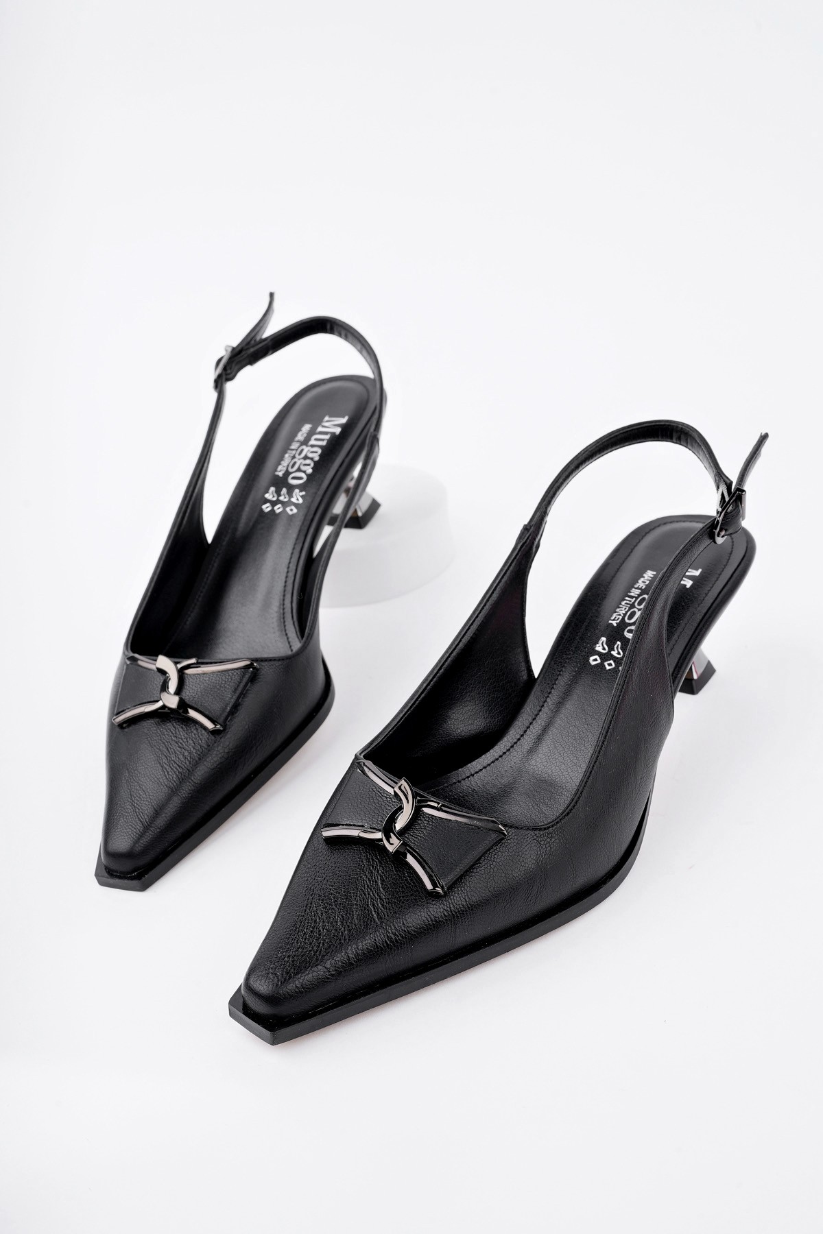 FOREST Arkası Açık Toka Detaylı Günlük Klasik Topuklu Kadın Stiletto Ayakkabı - Görsel 7