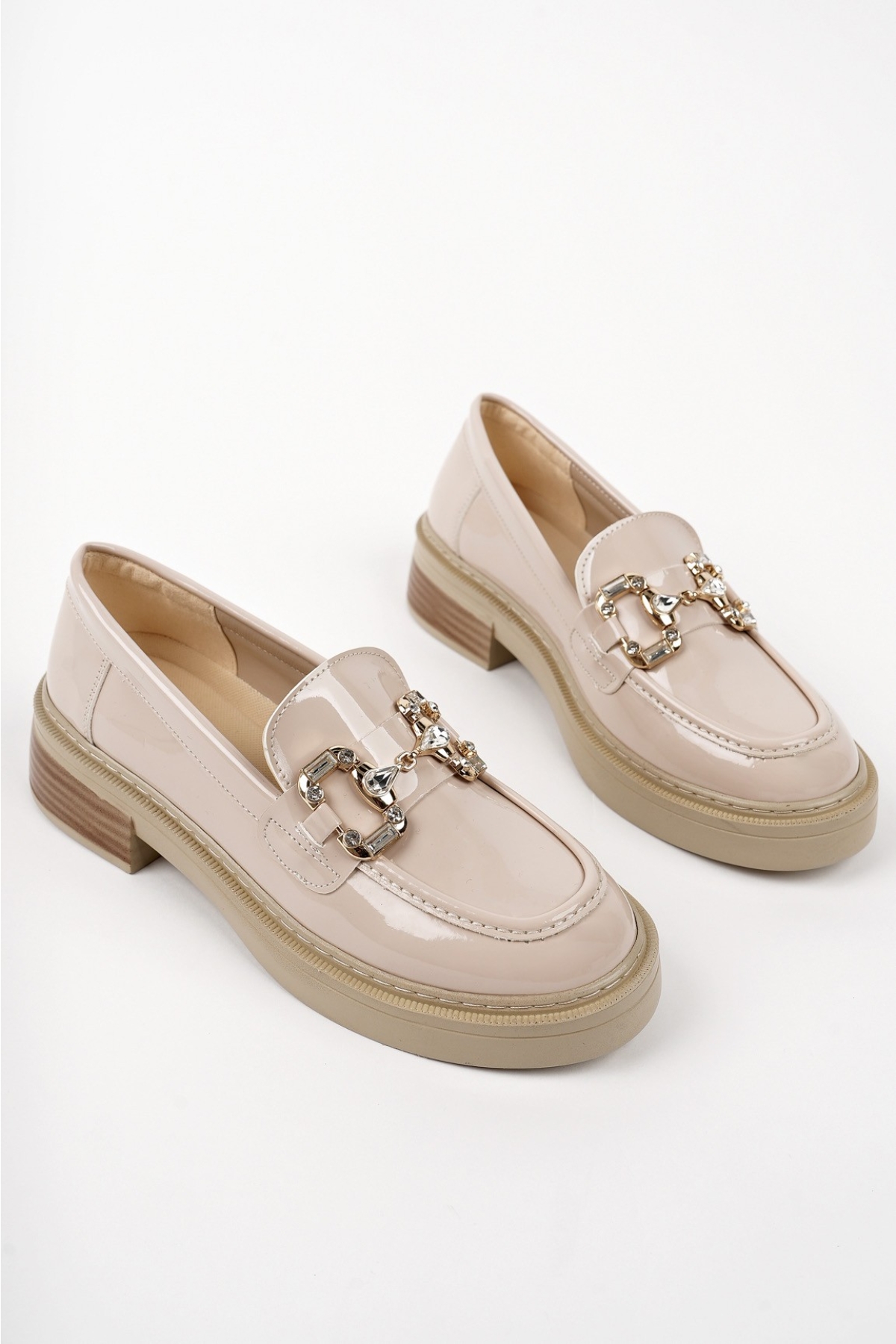 CARMENTA Kadın Loafer Kalın Taban Tokalı Günlük Casual Makosen Ayakkabı - Görsel 3