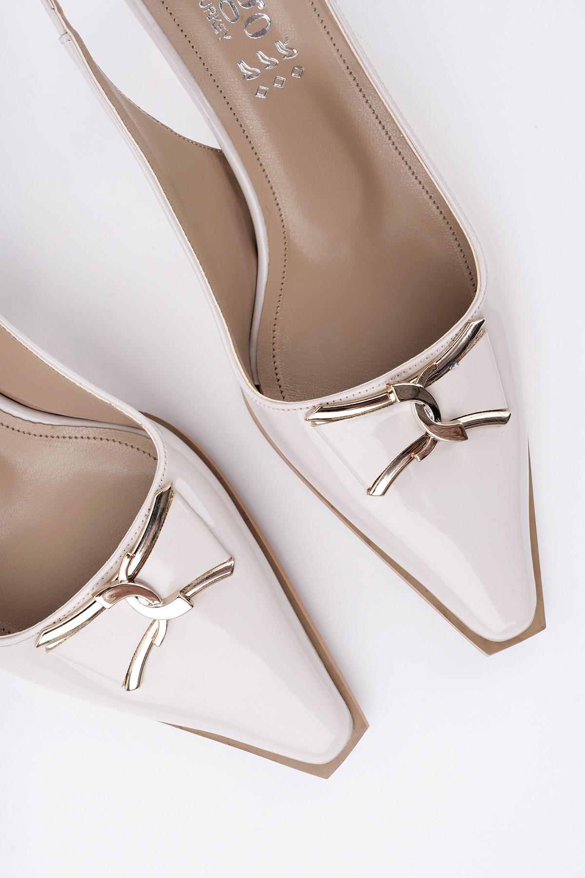 FOREST Arkası Açık Toka Detaylı Günlük Klasik Topuklu Kadın Stiletto Ayakkabı - Görsel 4