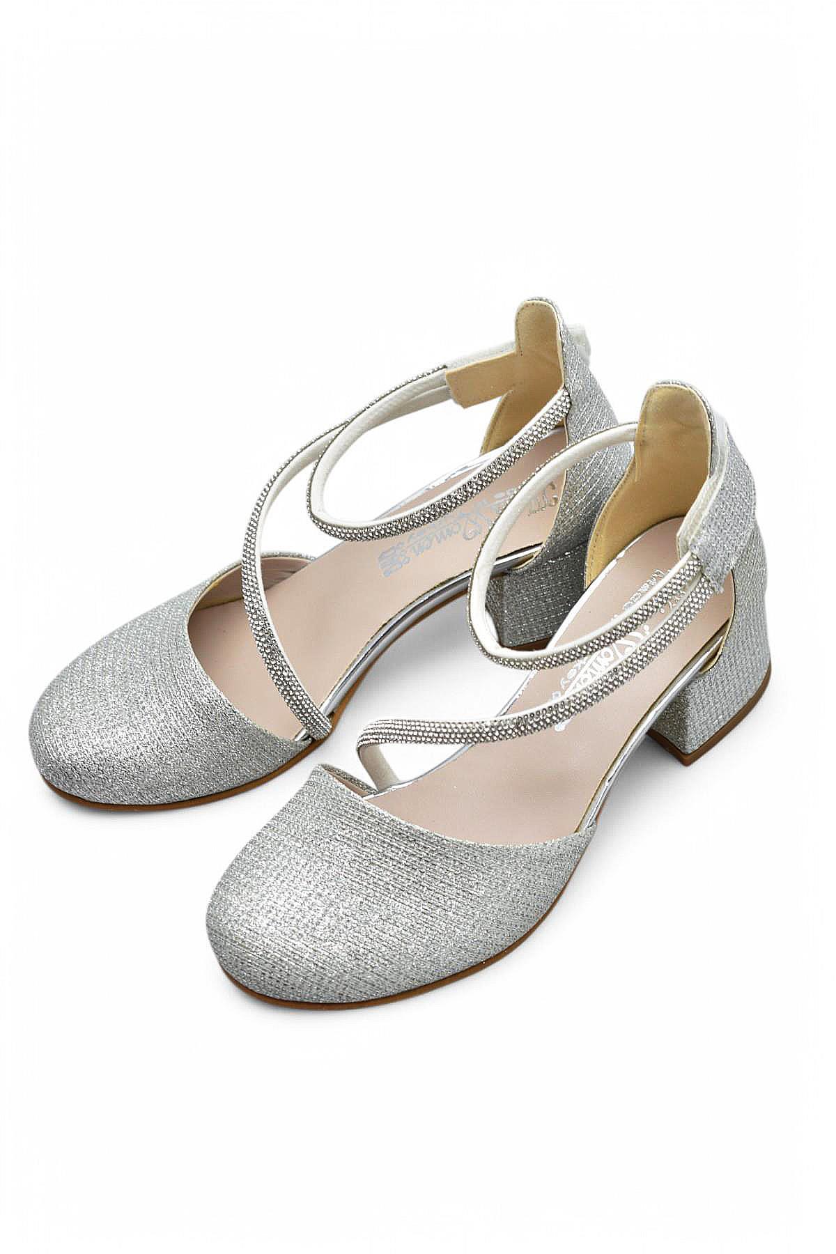 354 Abiye Kız Çocuk Topuklu Ayakkabı Kız Çocuk Nişan Abiye Ayakkabısı - Görsel 6