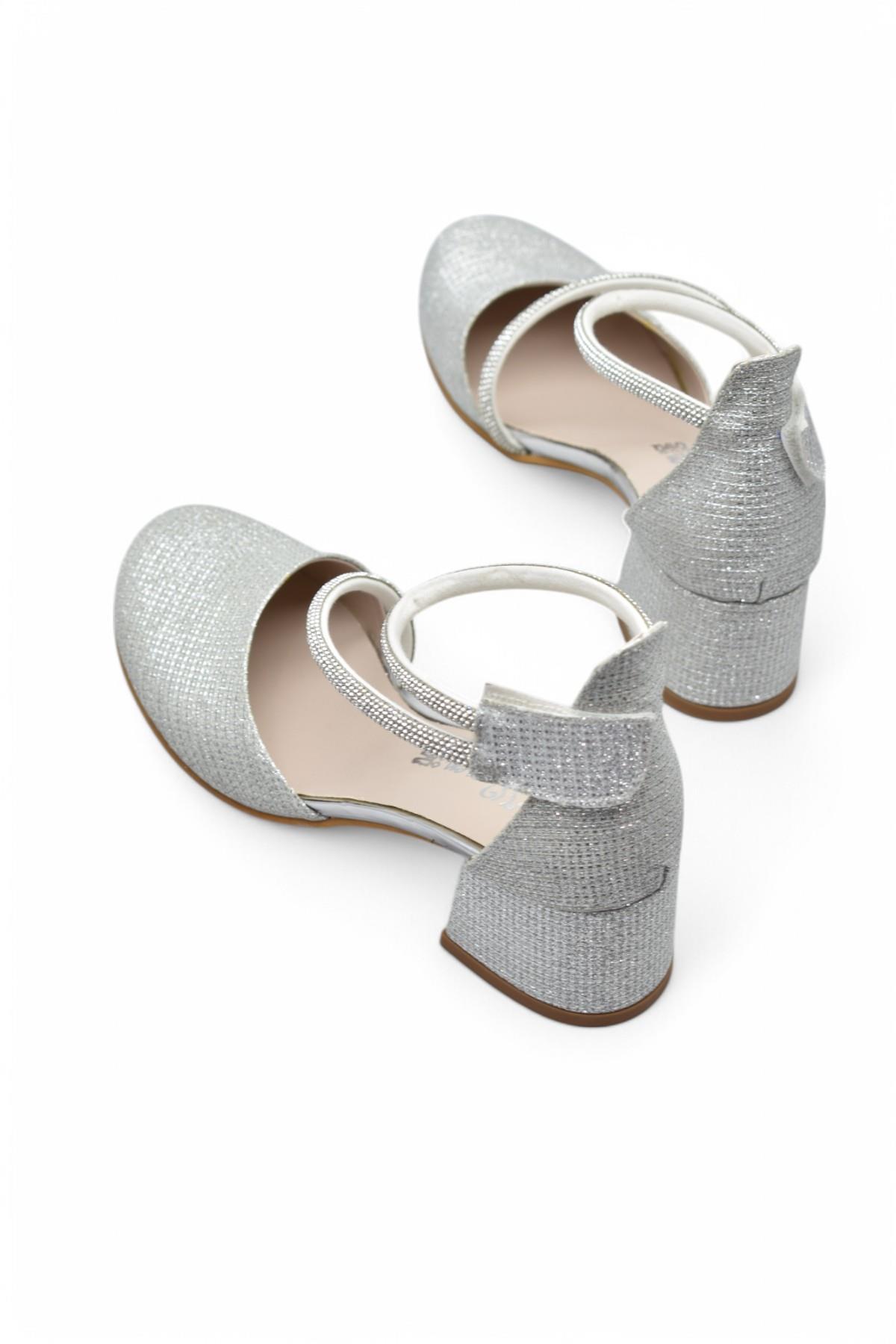 354 Abiye Kız Çocuk Topuklu Ayakkabı Kız Çocuk Nişan Abiye Ayakkabısı - Görsel 7