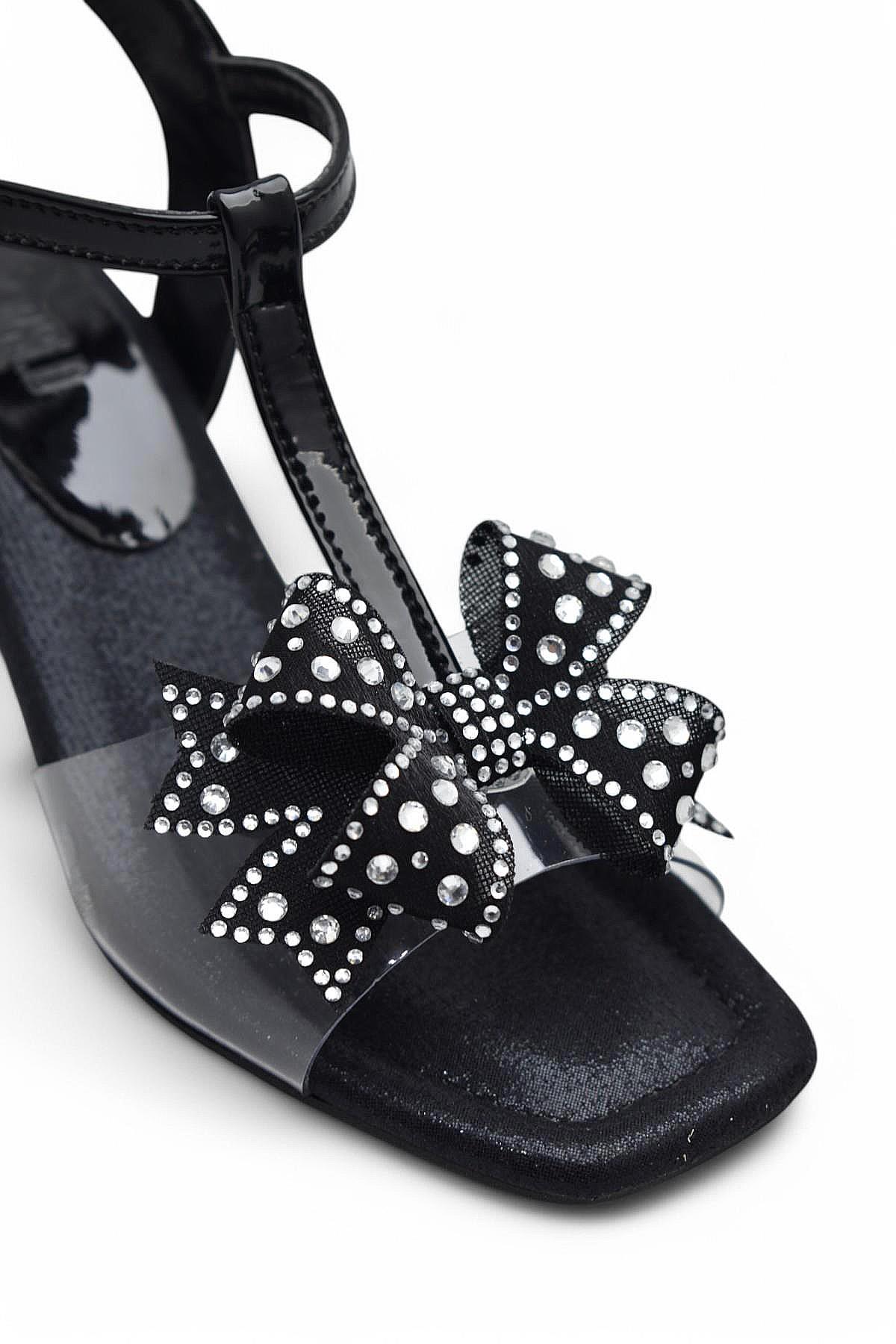 353 Abiye Kız Çocuk Topuklu Ayakkabı Taşlı Açık Kız Çocuk Nişan Abiye Ayakkabısı - Görsel 4