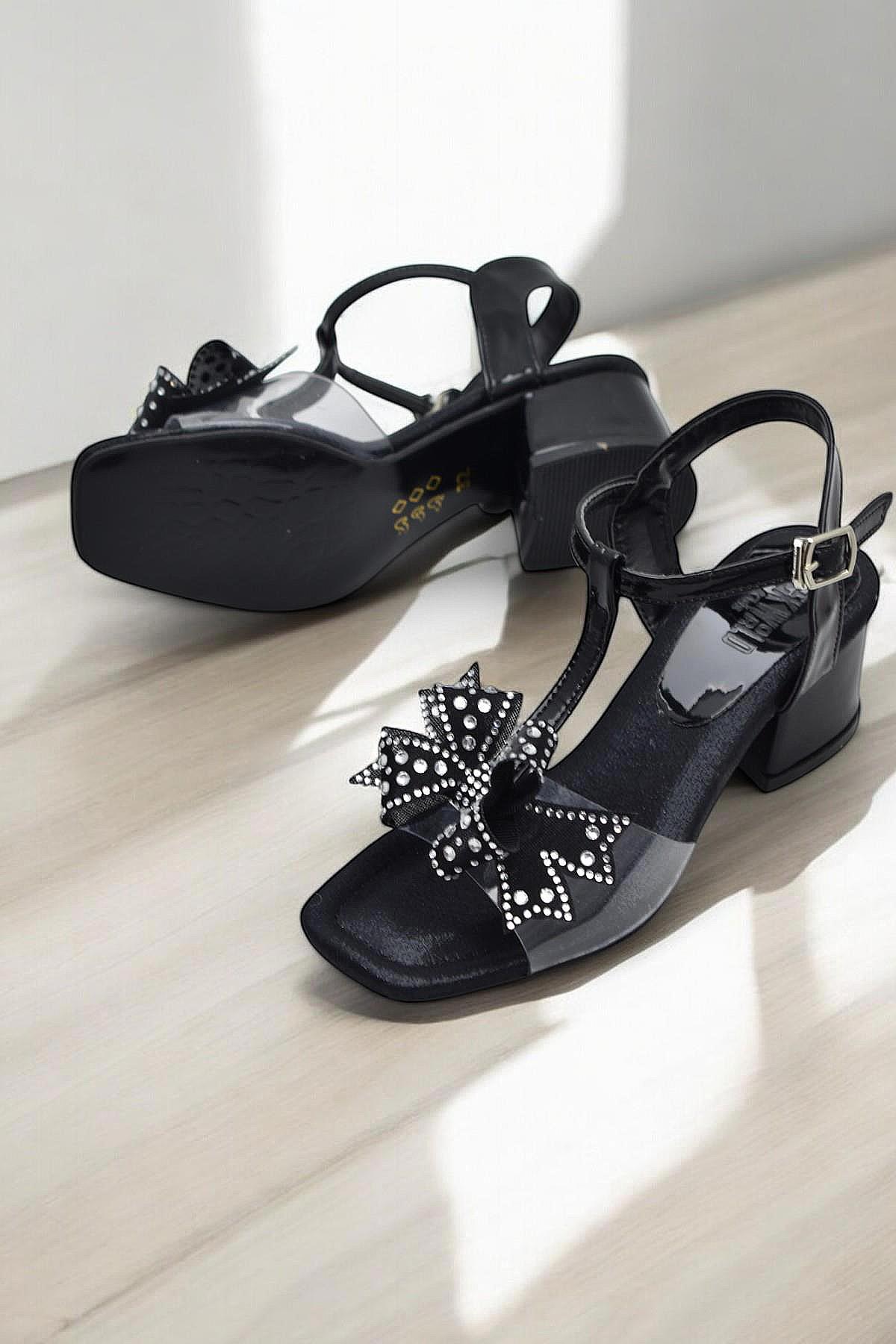 353 Abiye Kız Çocuk Topuklu Ayakkabı Taşlı Açık Kız Çocuk Nişan Abiye Ayakkabısı - Görsel 6