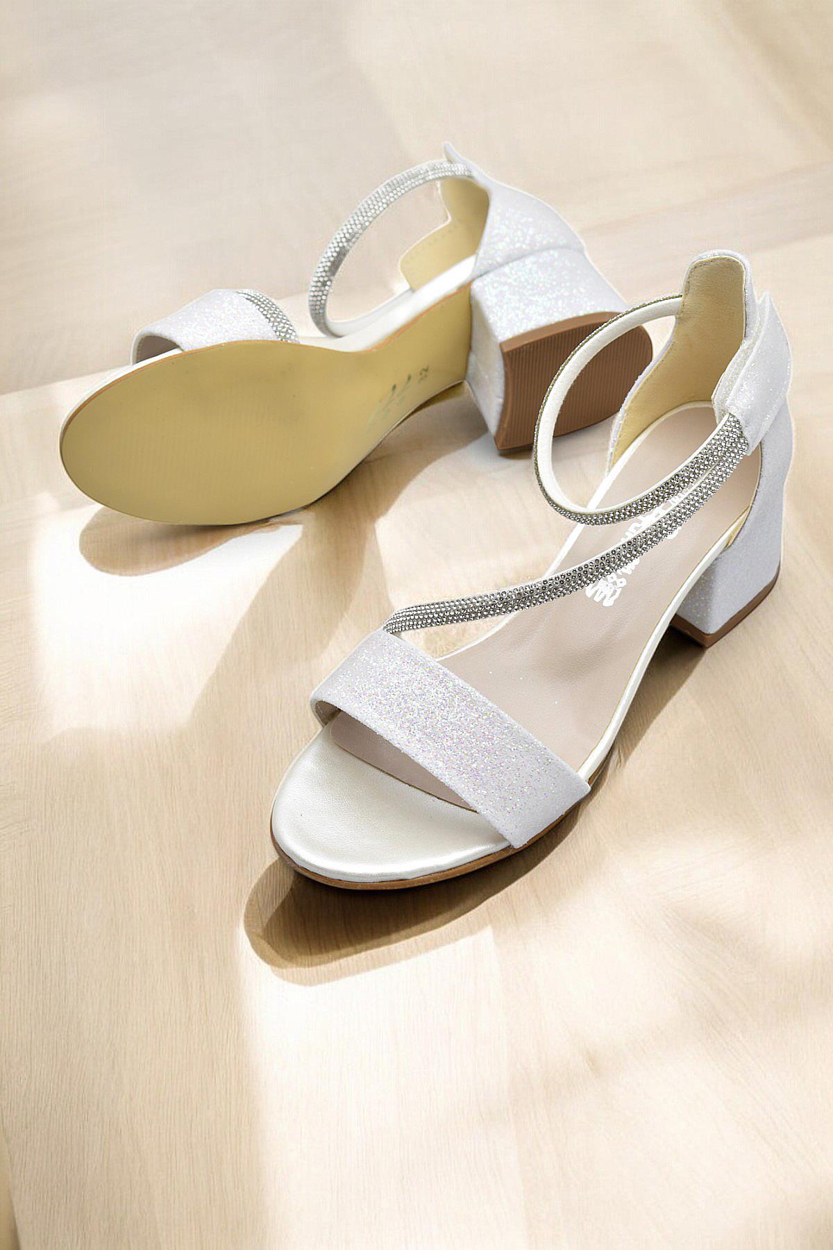 259 Abiye Kız Çocuk Topuklu Ayakkabı Düğünlük Nişan Abiye Elbise Ayakkabısı - Görsel 2