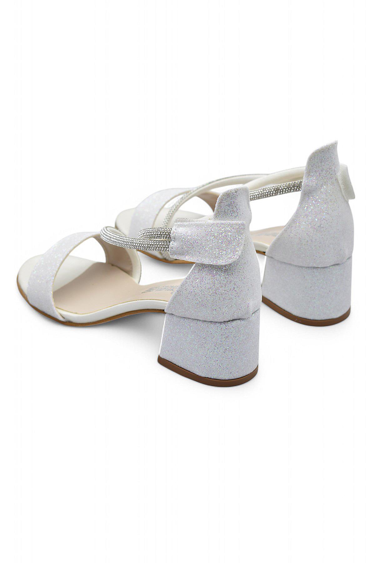 259 Abiye Kız Çocuk Topuklu Ayakkabı Düğünlük Nişan Abiye Elbise Ayakkabısı - Görsel 4