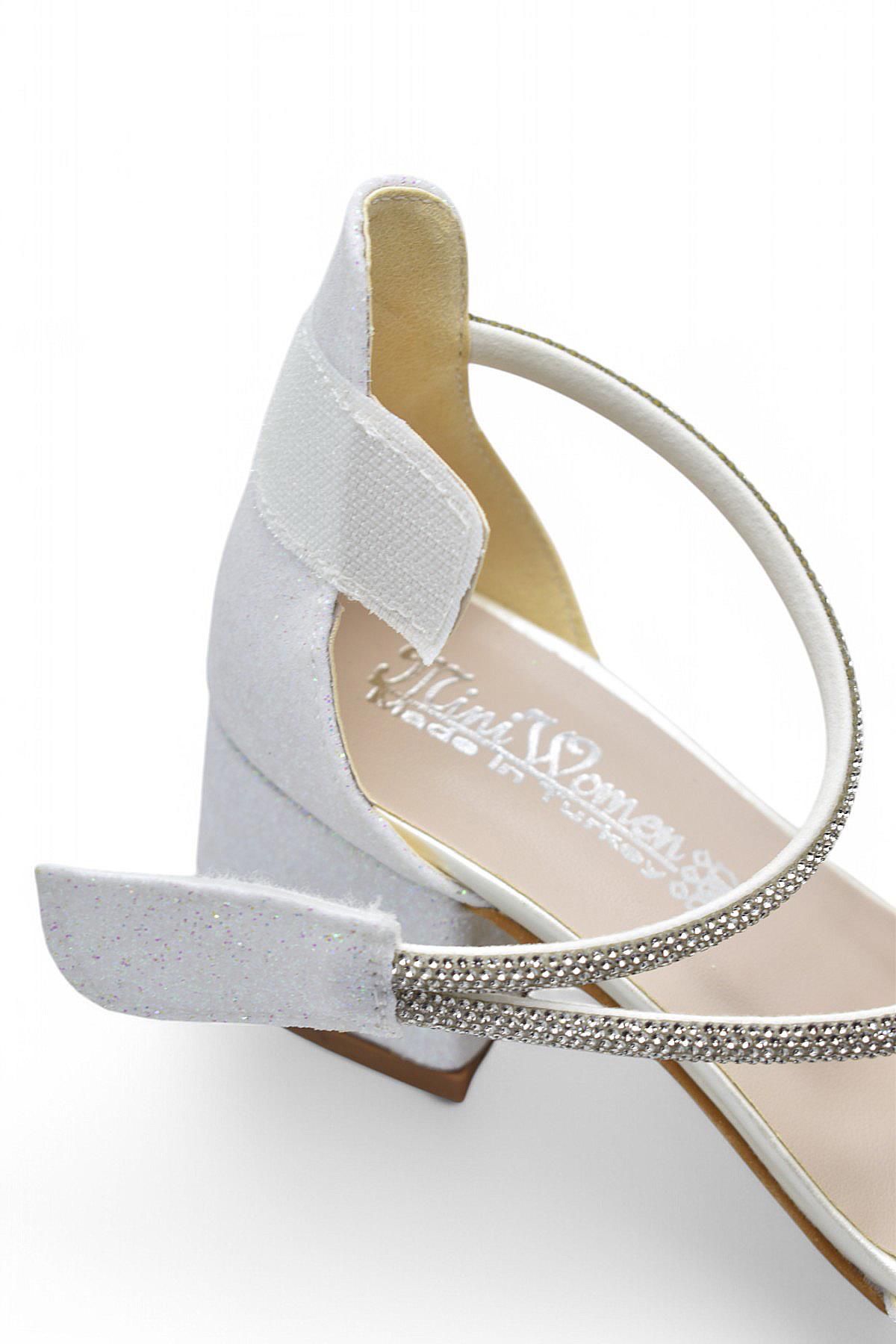 259 Abiye Kız Çocuk Topuklu Ayakkabı Düğünlük Nişan Abiye Elbise Ayakkabısı - Görsel 5