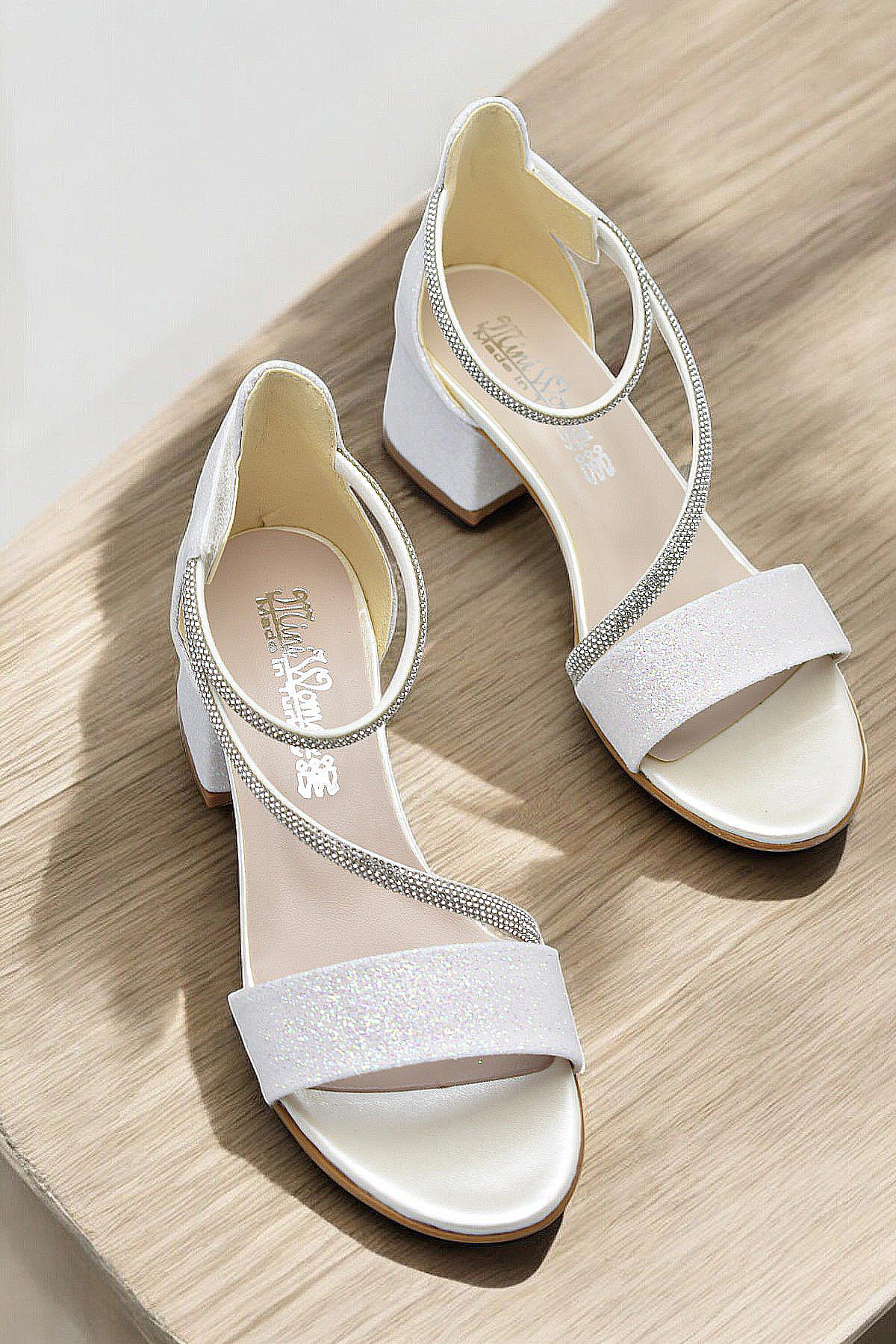 259 Abiye Kız Çocuk Topuklu Ayakkabı Düğünlük Nişan Abiye Elbise Ayakkabısı - Görsel 7