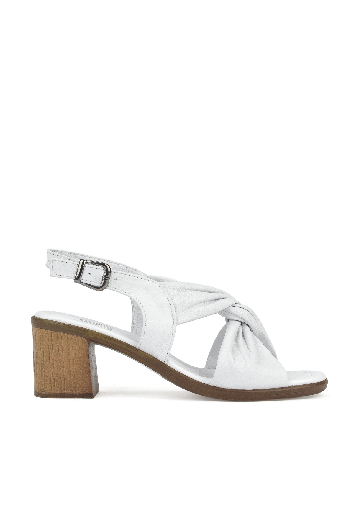 Ziya Beyaz Ziya Hakiki Kadın Deri Topuklu Sandalet