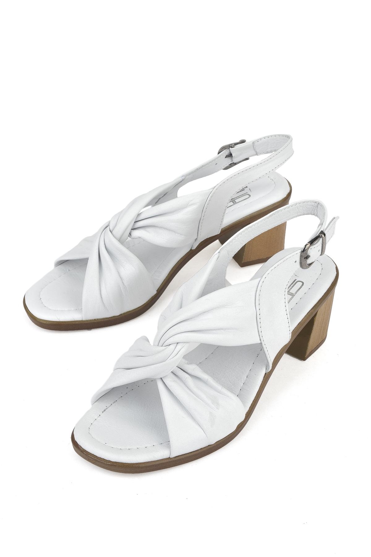 Ziya Beyaz Ziya Hakiki Kadın Deri Topuklu Sandalet
