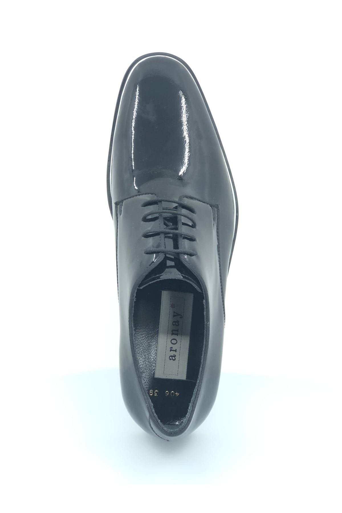 %100 Hakiki Deri Bağcıklı Fitilli Jurdan Kösele Erkek Klasik Ayakkabı - Görsel 4