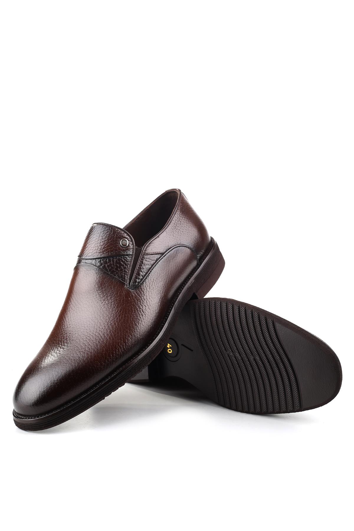 Hakiki Deri Hafif Eva Taban Bağcıksız Günlük Klasik Erkek Ayakkabı - Görsel 6