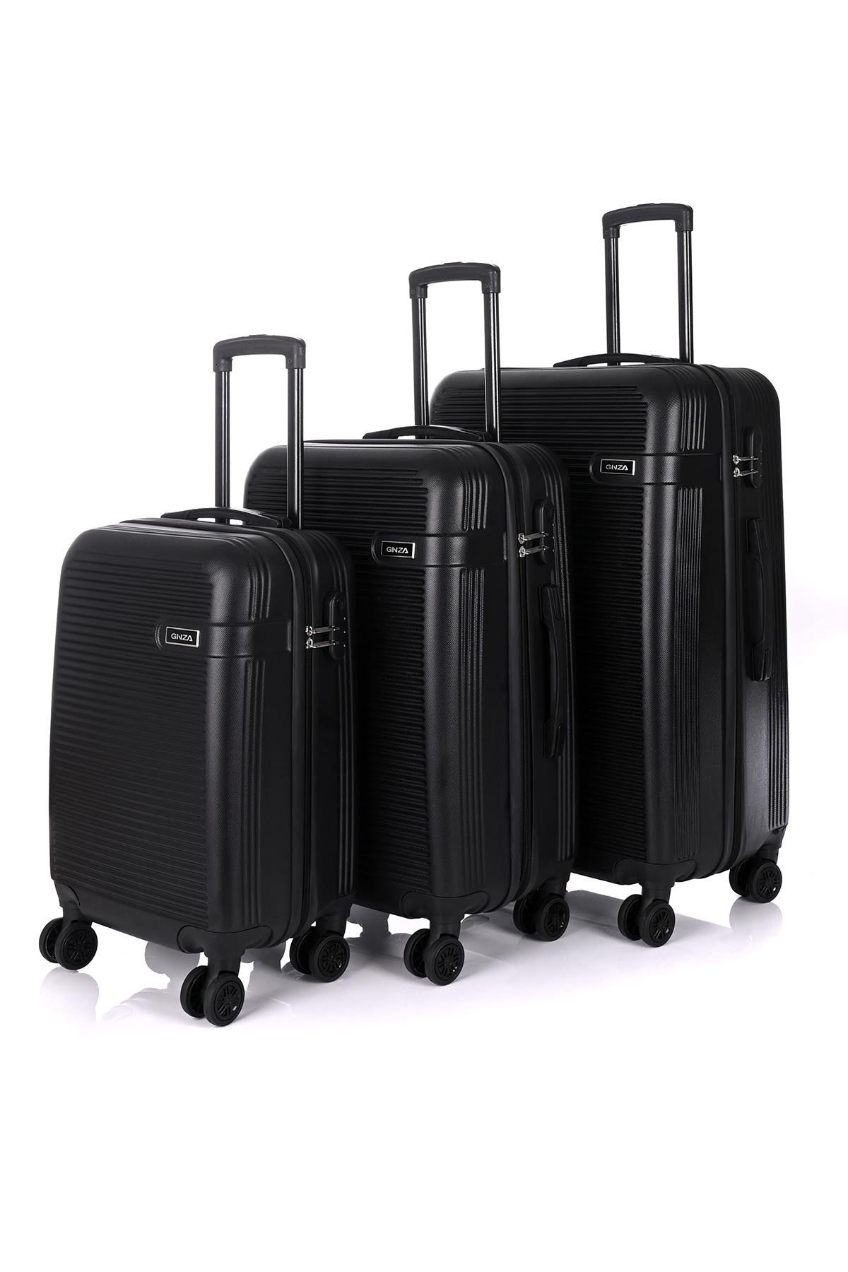3000 Unisex 3'Lü Valiz Seti Siyah Fiyatları | Flo