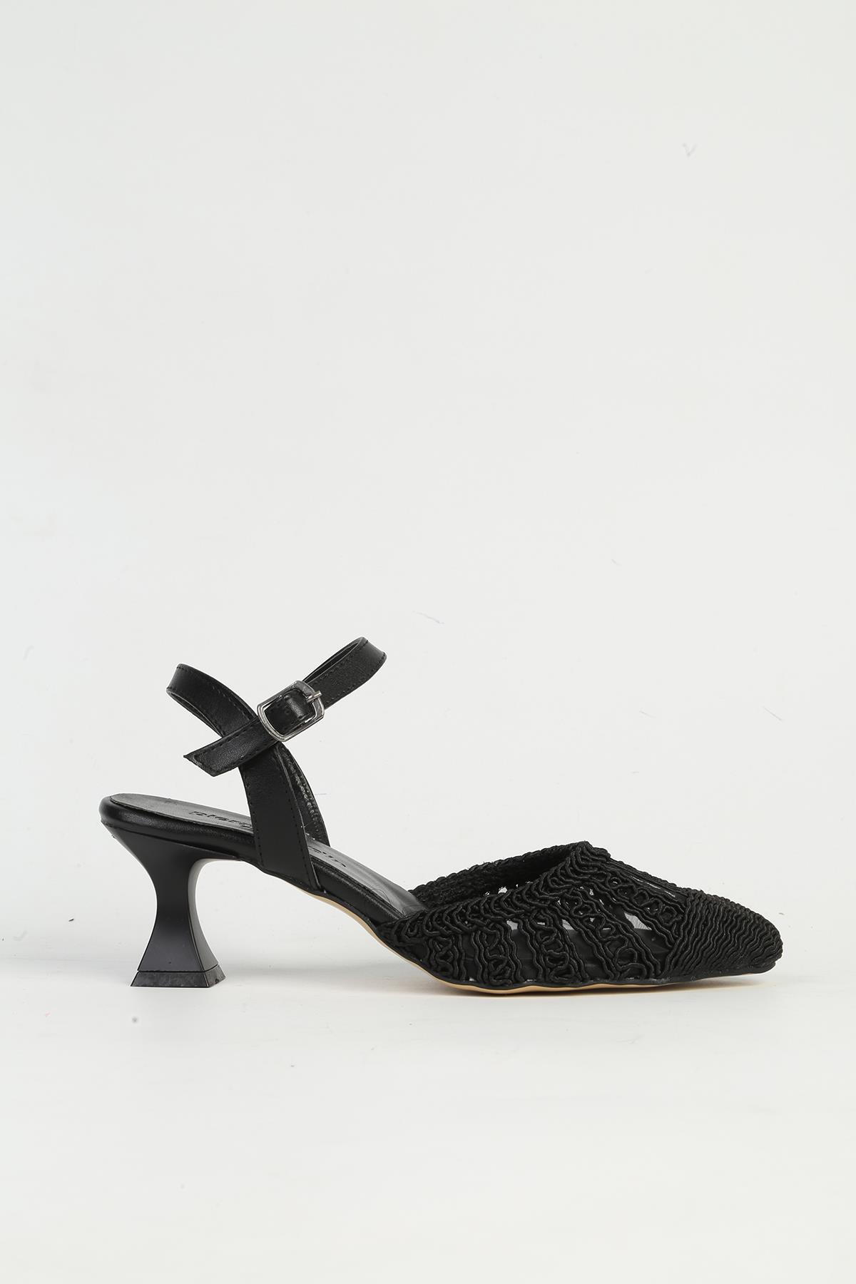 Siyah Kadın Topuklu Ayakkabı PC-54660 - Görsel 2