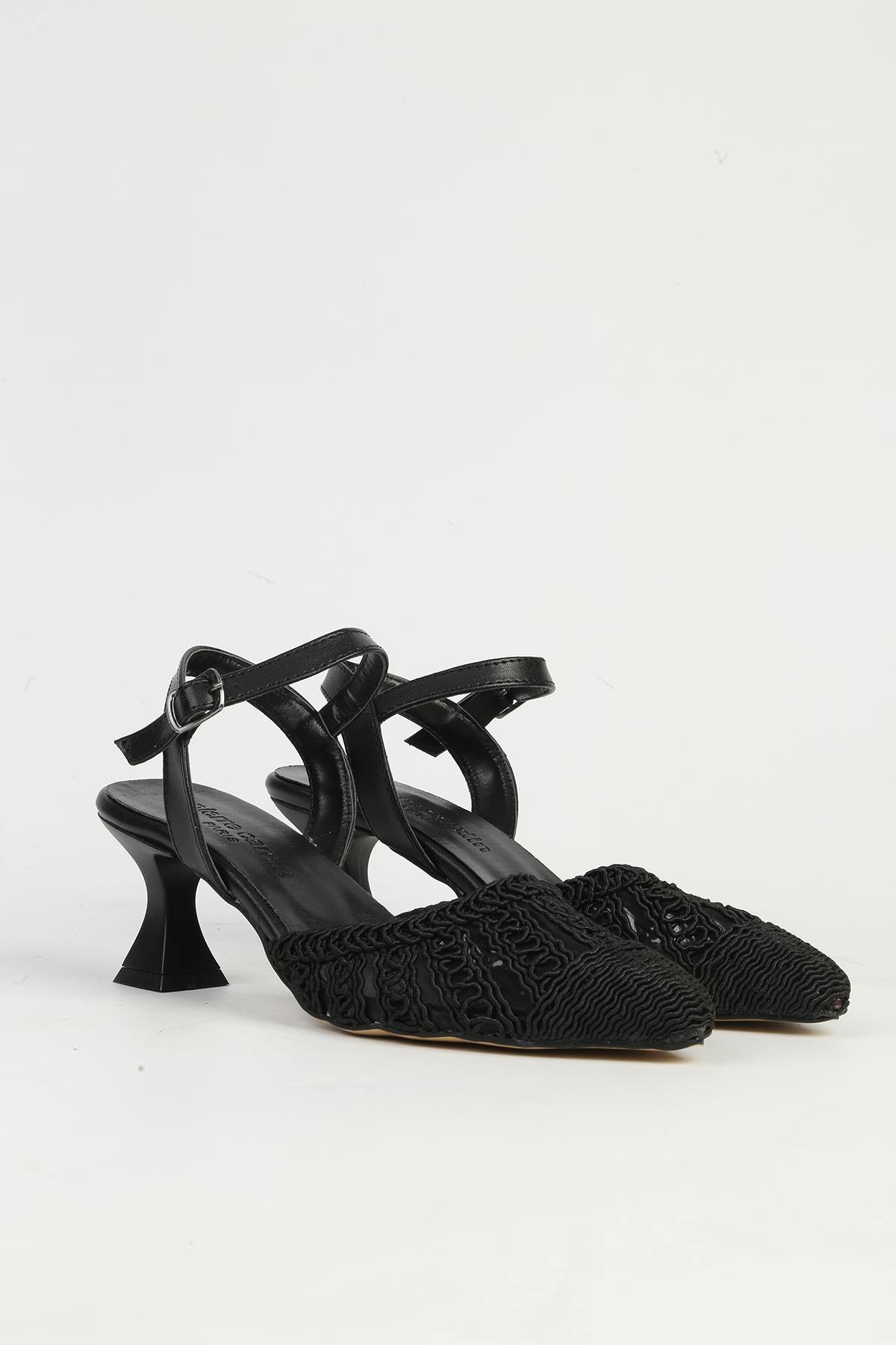 Siyah Kadın Topuklu Ayakkabı PC-54660 - Görsel 3