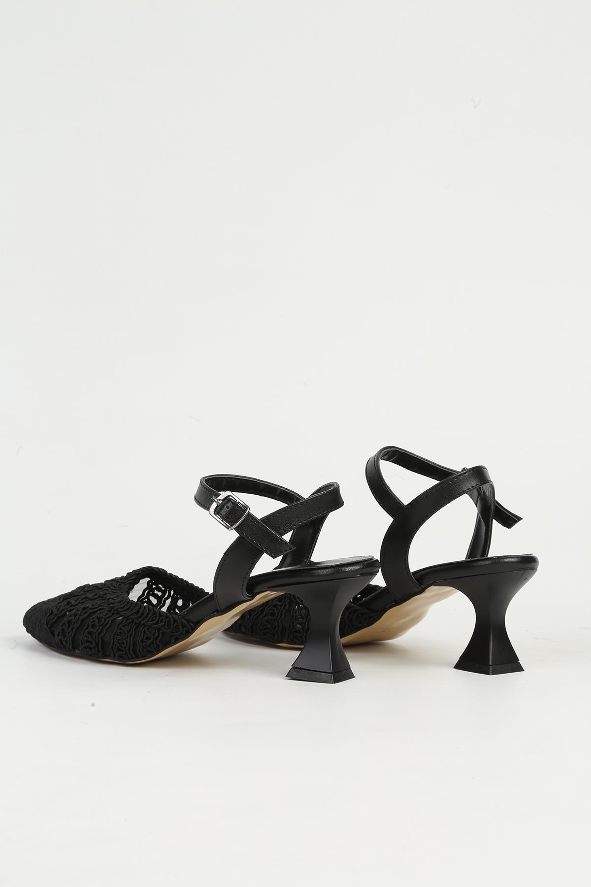 Siyah Kadın Topuklu Ayakkabı PC-54660 - Görsel 4