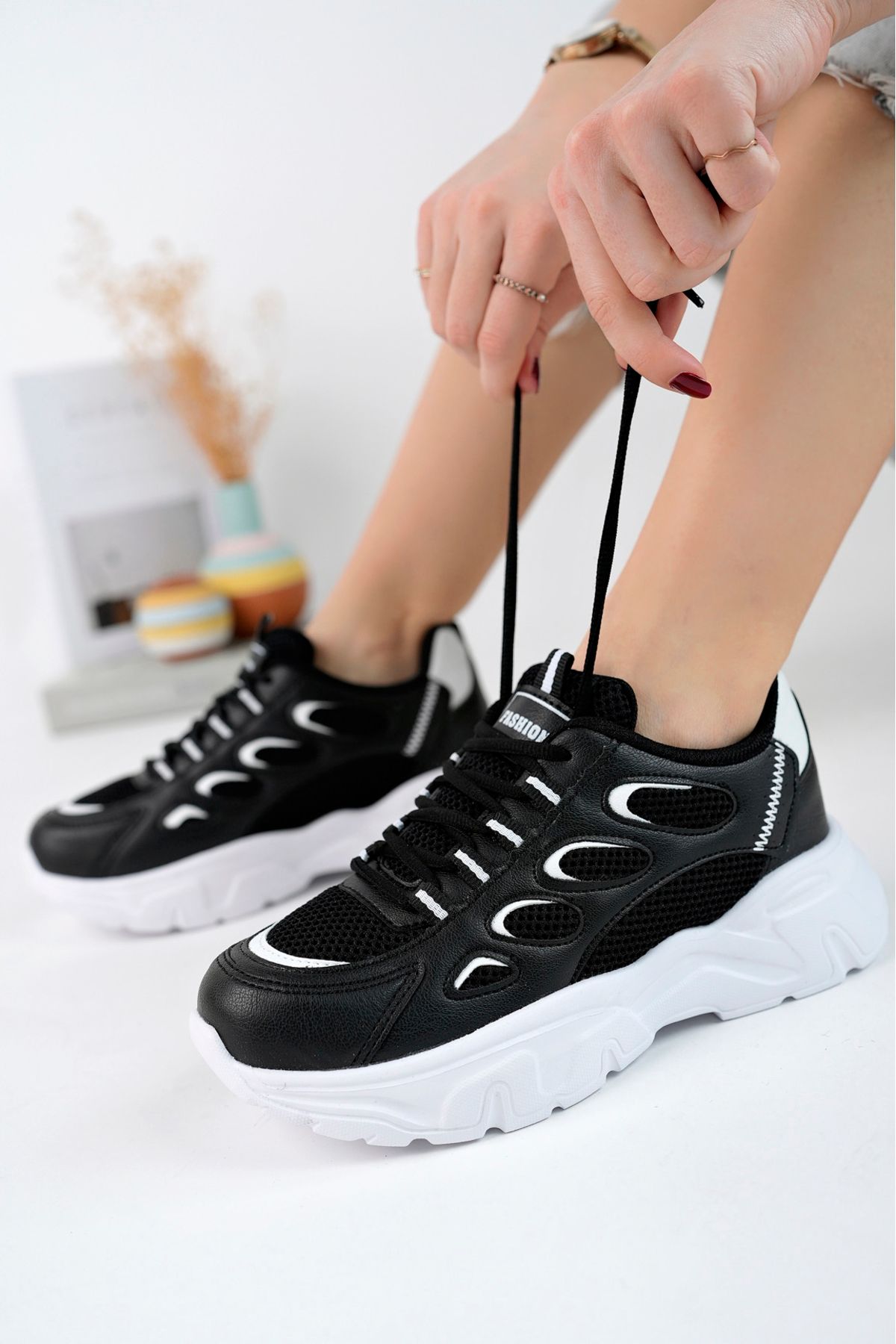 Kadın Sneaker Sararmaz Taban Ultra Hafif -3 - Görsel 4