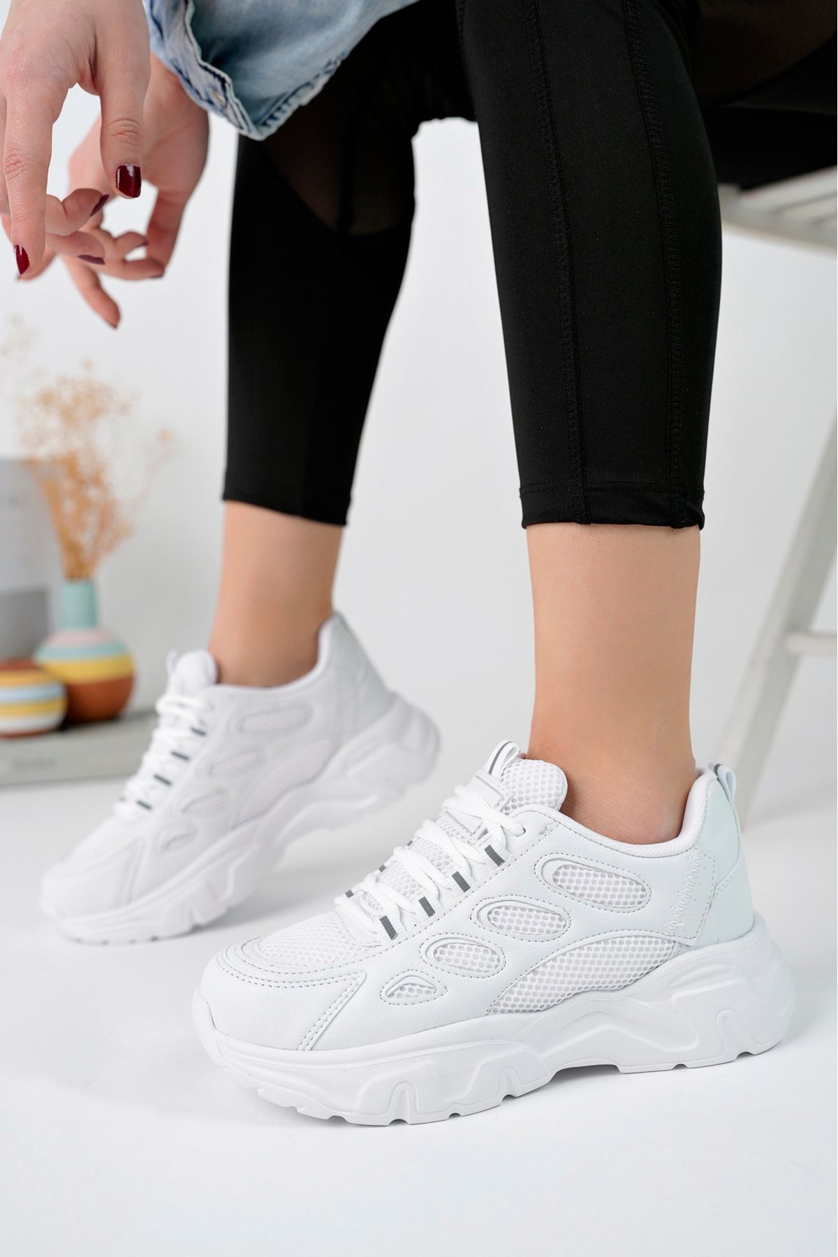 Kadın Sneaker Sararmaz Taban Ultra Hafif -3 - Görsel 4