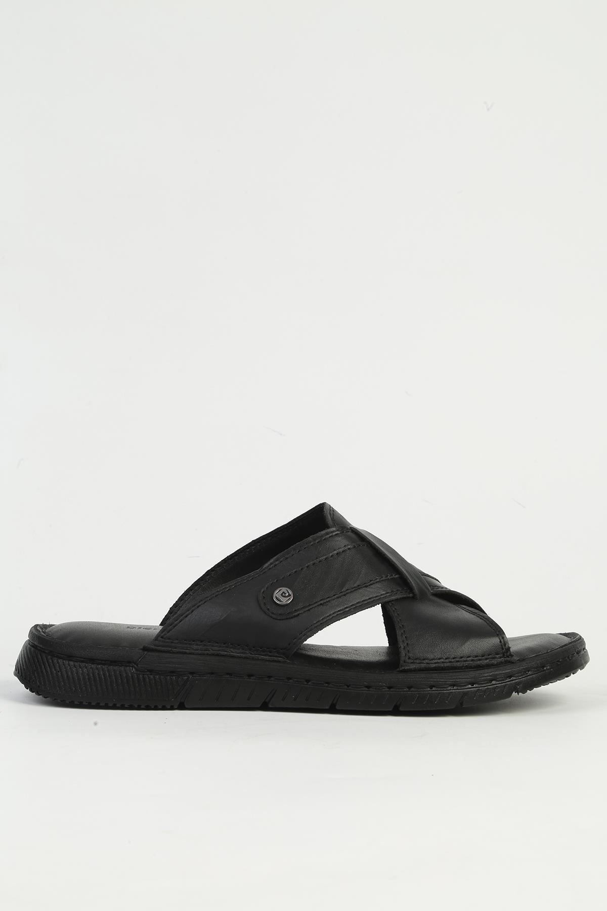 Hakiki Deri Erkek Siyah Terlik PC-7460 - Görsel 2