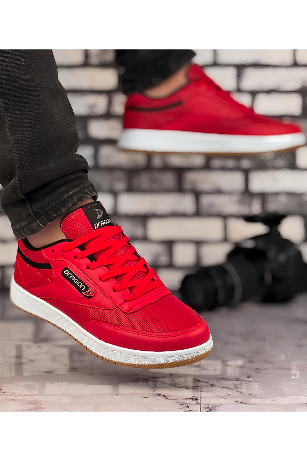 Ayakkabix Dragon Sneaker Erkek Spor Ayakkabı Kırmızı - Görsel 2