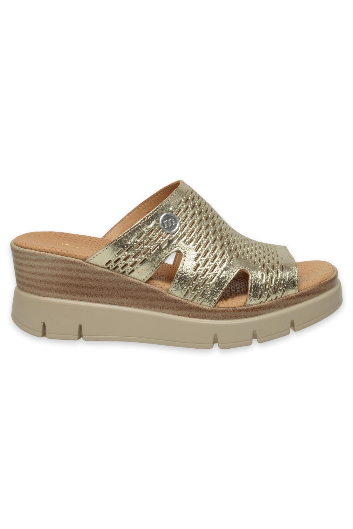 D25Yt-1415 Günlük Altın Kadın Terlik - Görsel 2