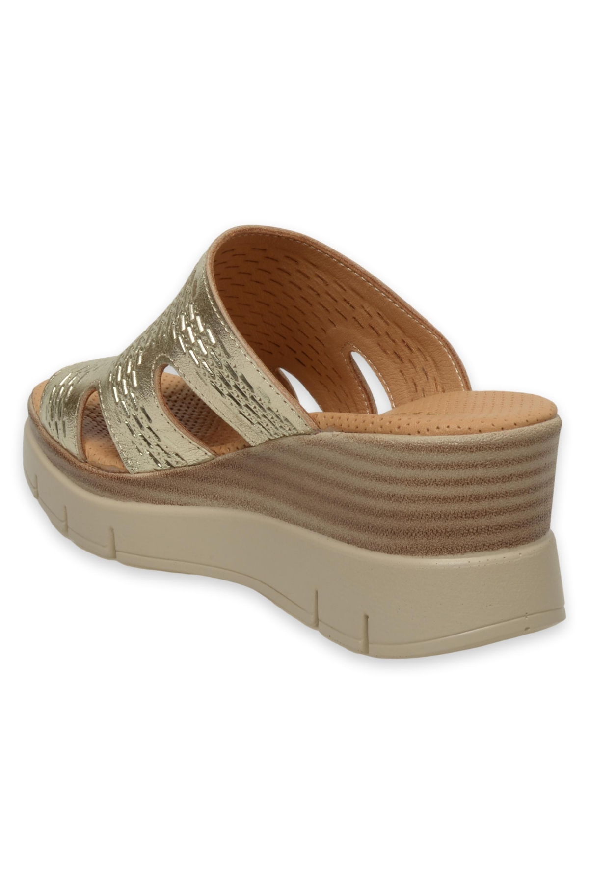 D25Yt-1415 Günlük Altın Kadın Terlik - Görsel 5