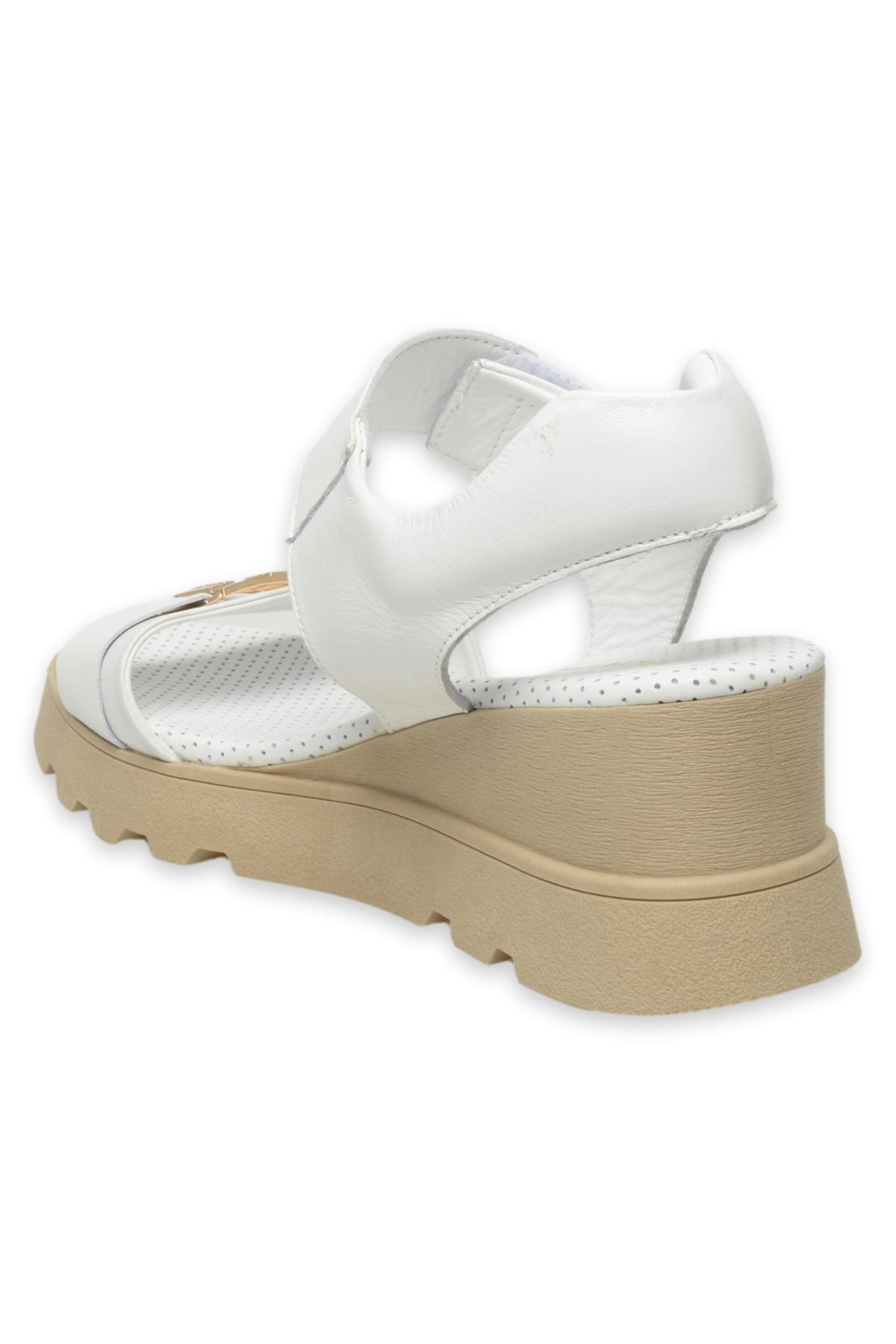 D25Ys-2995Z Günlük Beyaz Kadın Sandalet - Görsel 5