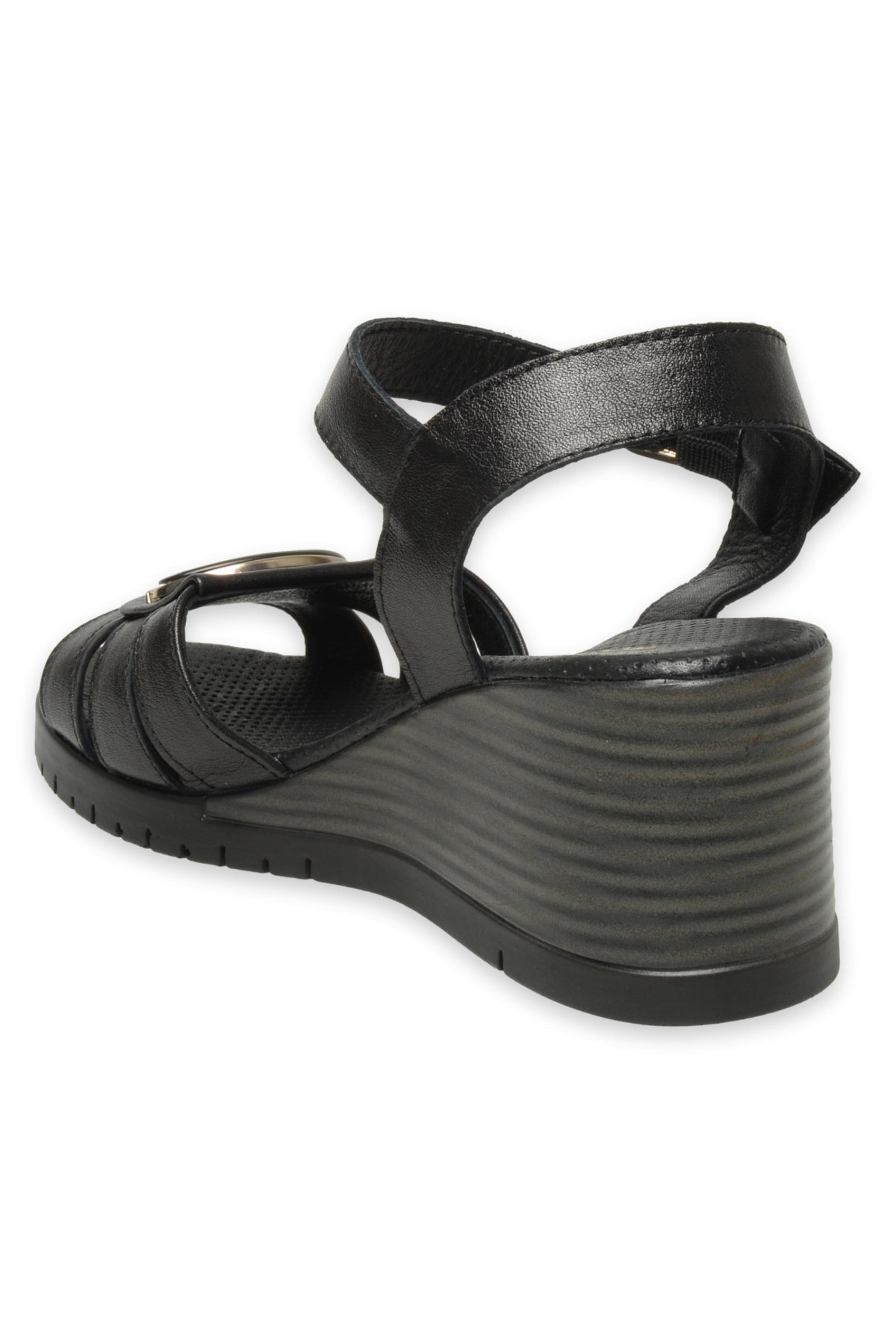 D25Ys-2775 Günlük Siyah Kadın Sandalet - Görsel 5