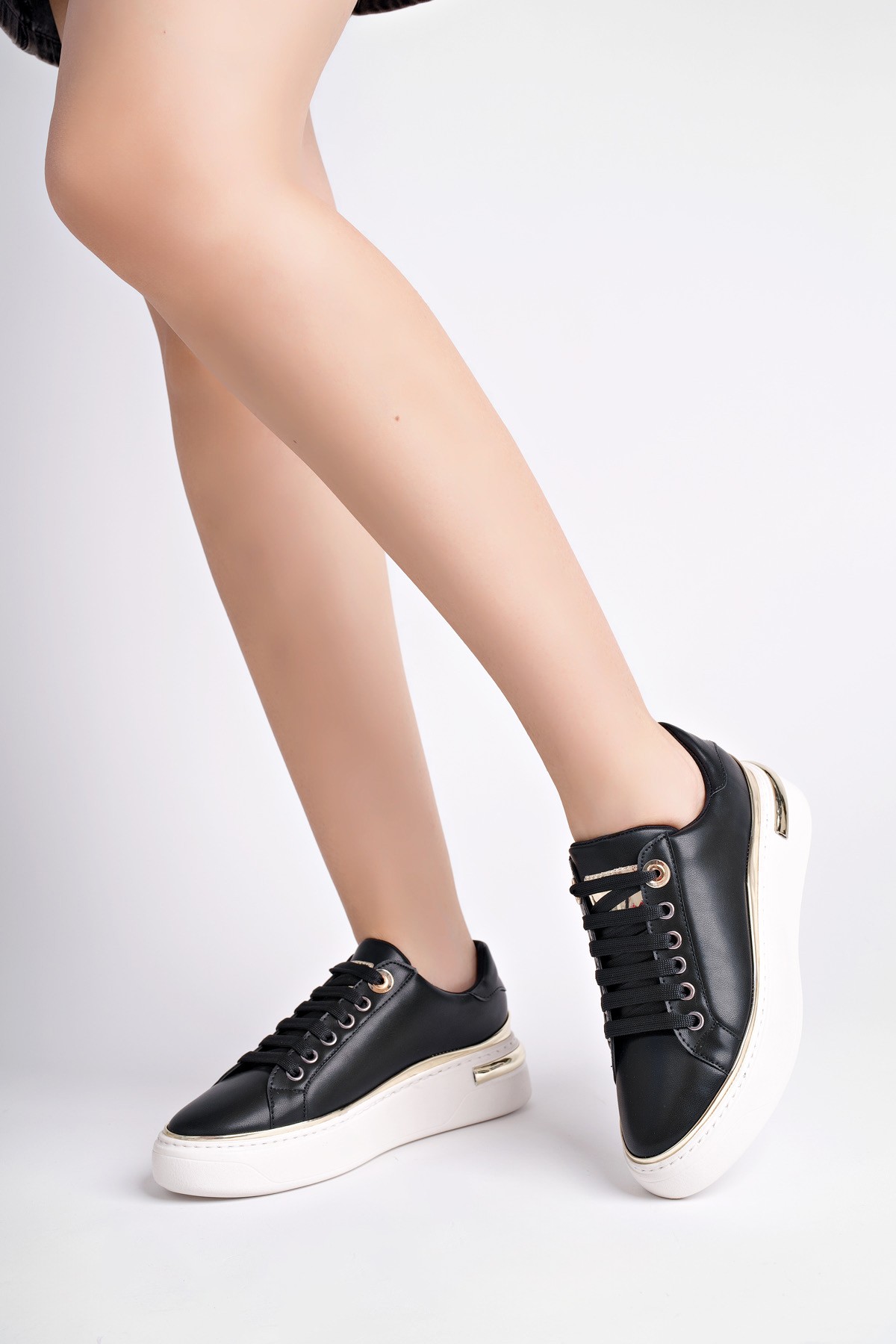 SVETLANA İnce Şerit Detaylı Bağcıklı Günlük Kadın Sneaker Spor Ayakkabı - Görsel 2