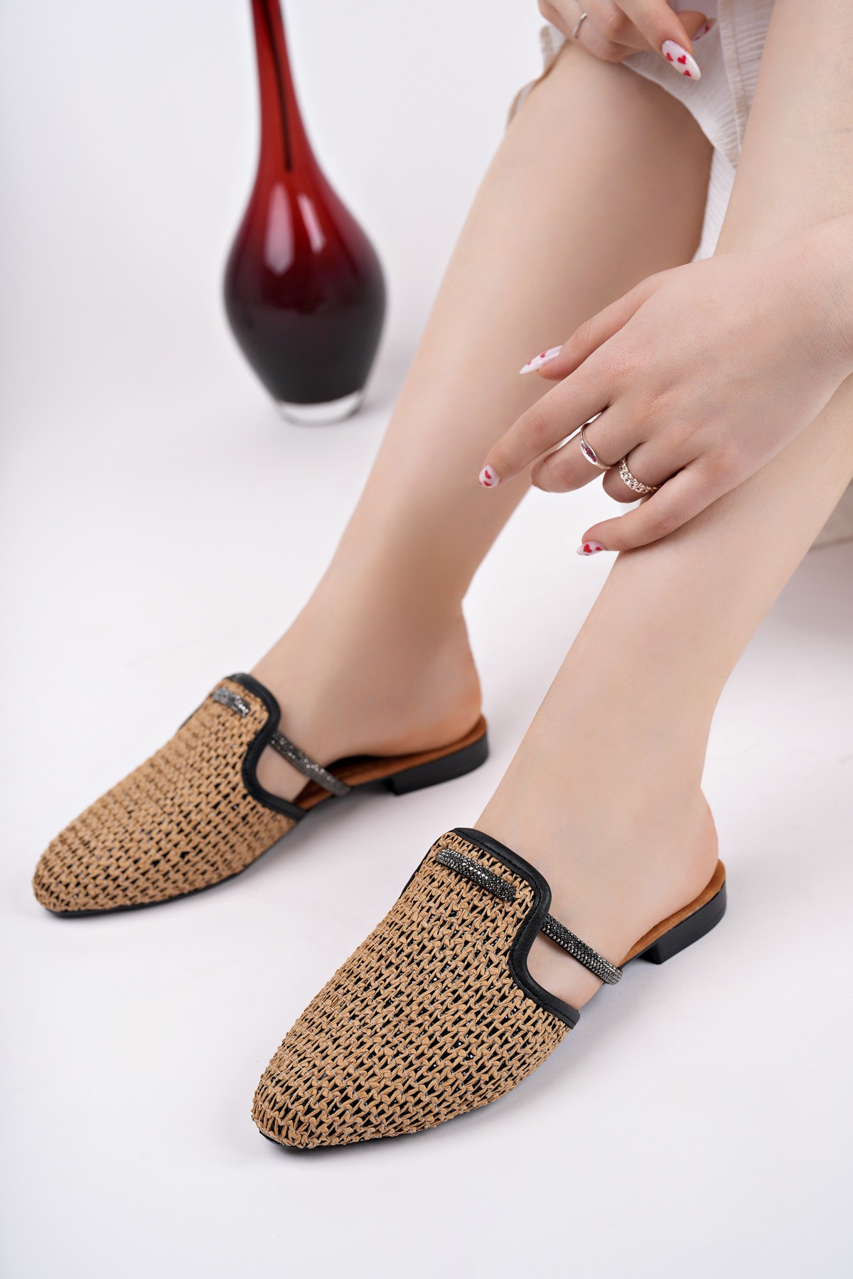 ZİNTA Önü Kapalı Kadın Günlük Hasır Terlik - Görsel 6