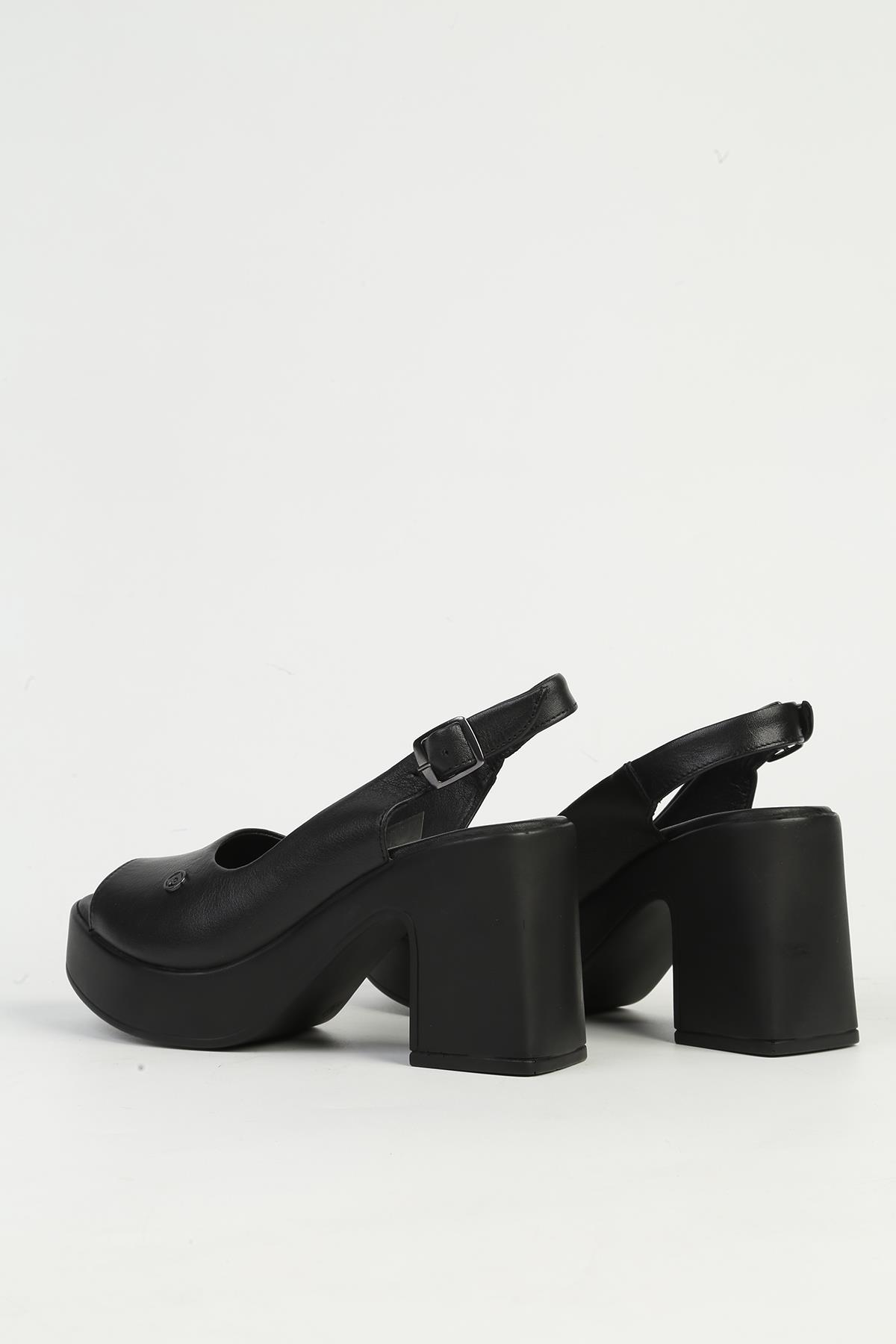 Siyah Kadın Topuklu Ayakkabı PC-54604 - Görsel 4