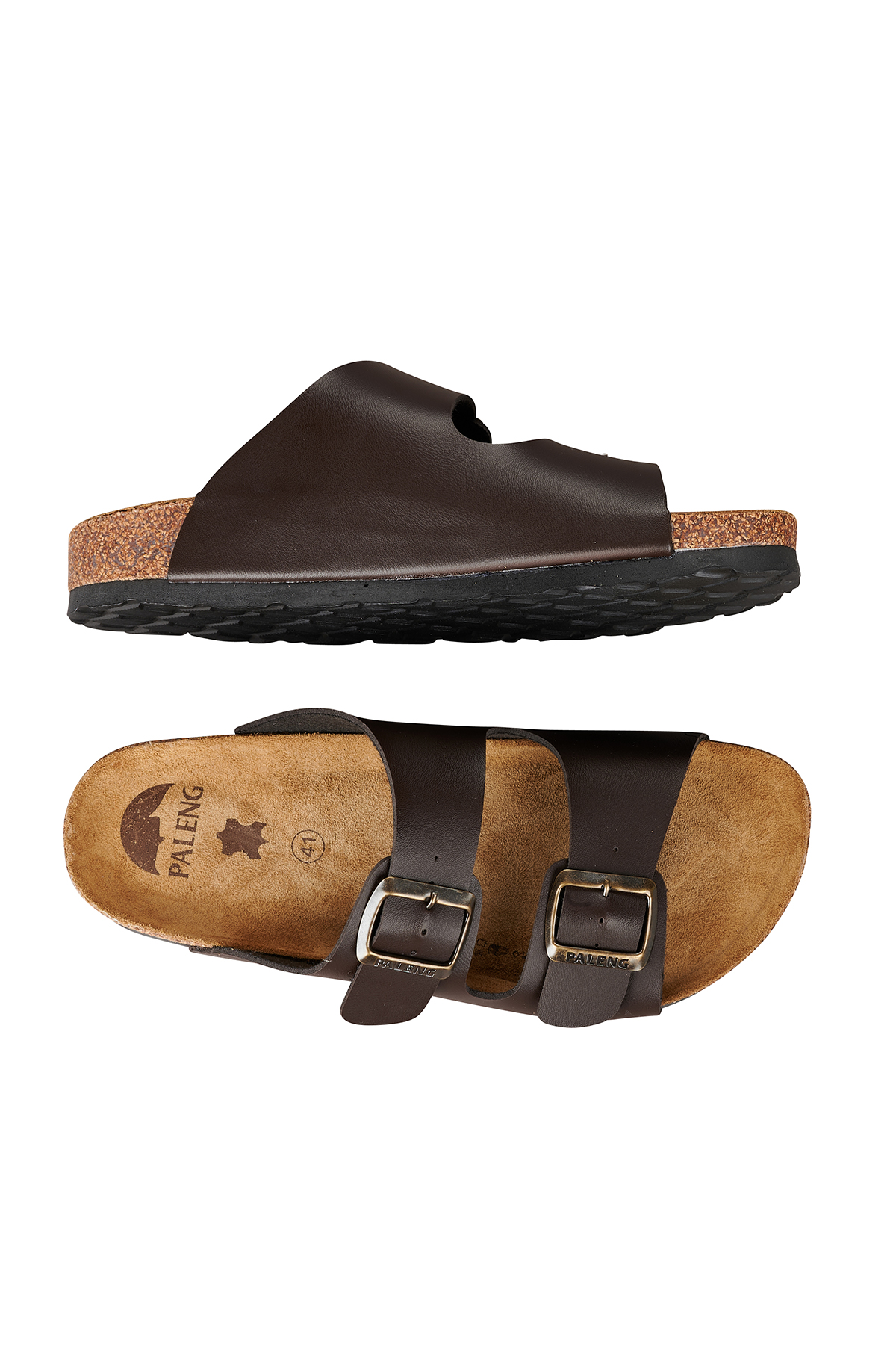 Paleng Gezer Mantar Taban Şiltesi Deri Erkek Terlik - Görsel 5