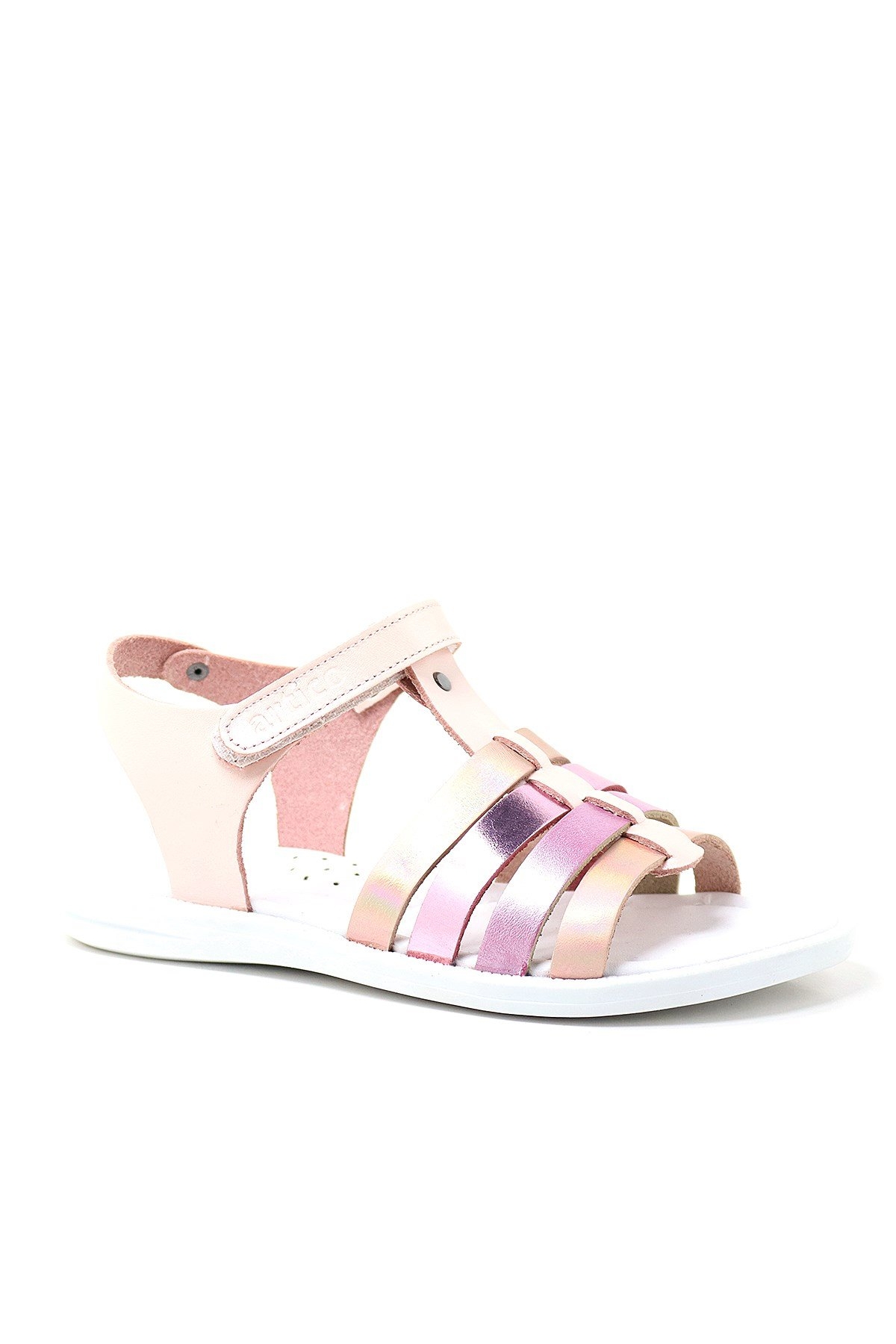 Artico Bellini Hakiki Deri Pembe Fuşya Vaketa Kız Çocuk Sandalet - Görsel 2