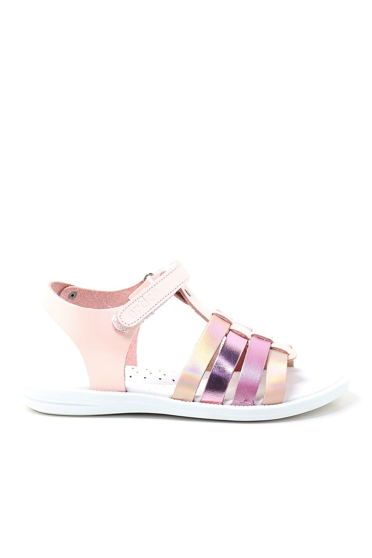Artico Bellini Hakiki Deri Pembe Fuşya Vaketa Kız Çocuk Sandalet - Görsel 3