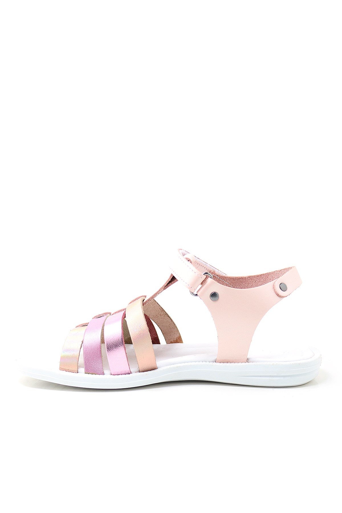 Artico Bellini Hakiki Deri Pembe Fuşya Vaketa Kız Çocuk Sandalet - Görsel 4