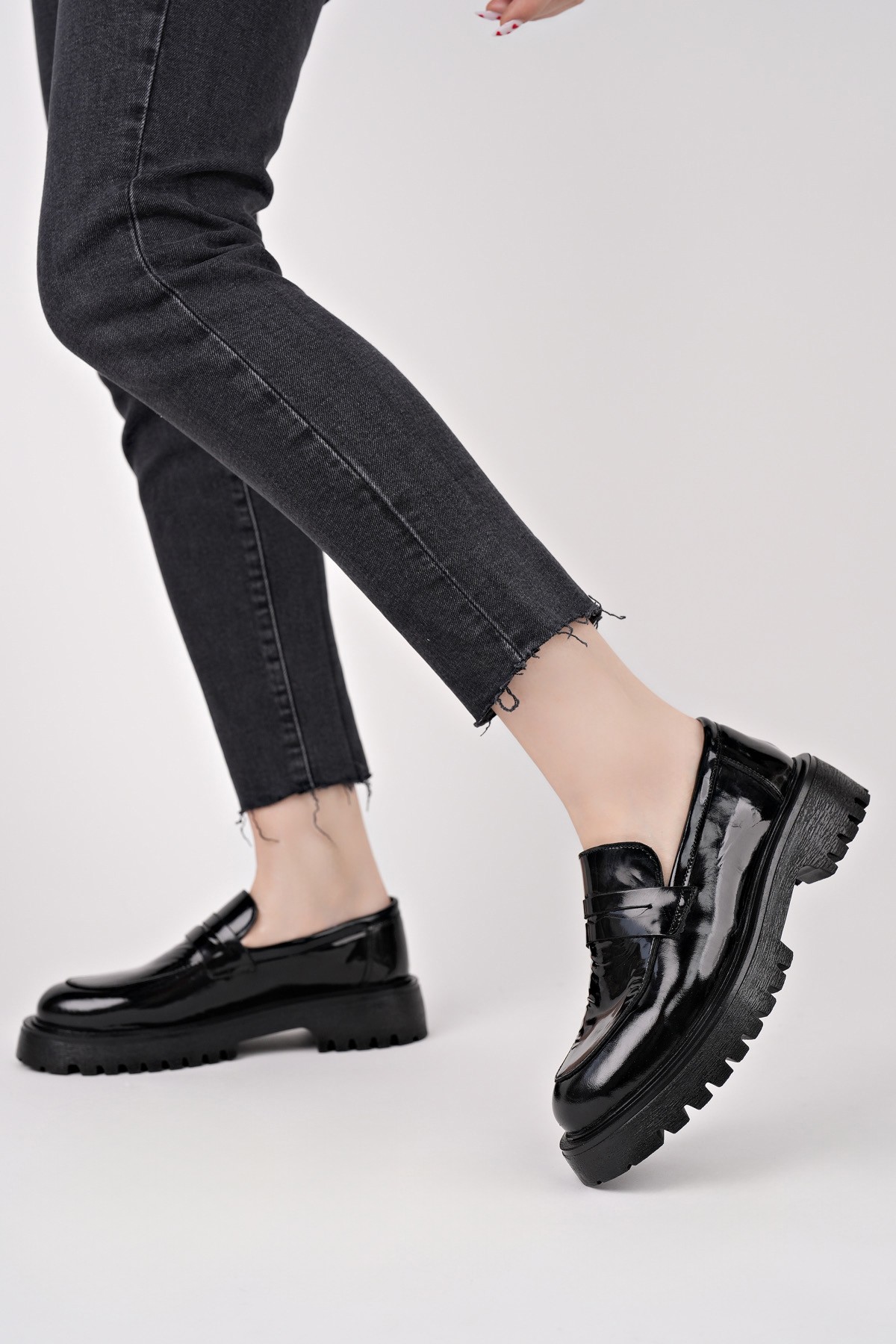 PARADİSE Hakiki Deri Kalın Taban Günlük Casual Makosen Kadın Loafer Ayakkabı - Görsel 4