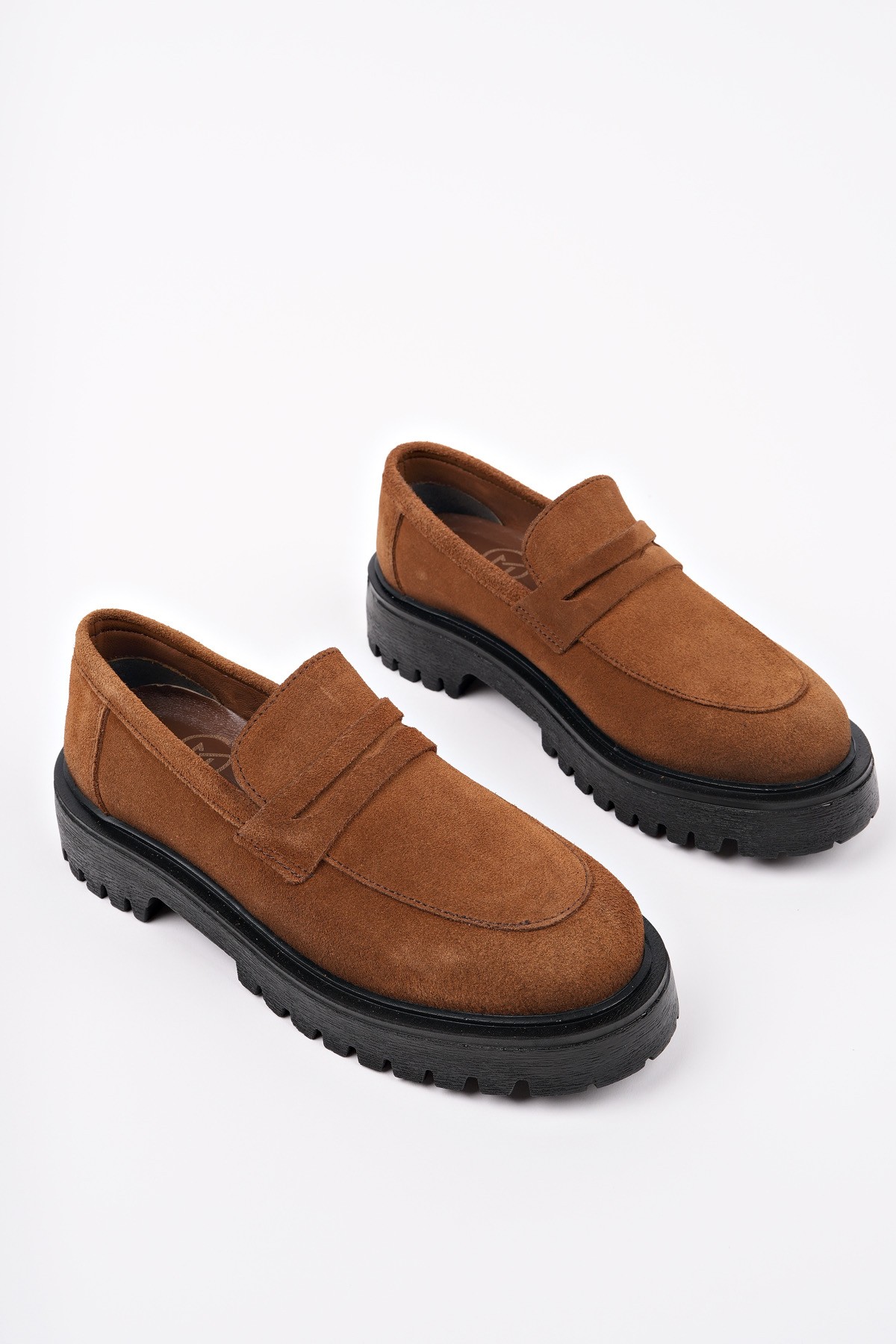 PARADİSE Hakiki Deri Kalın Taban Günlük Casual Makosen Kadın Loafer Ayakkabı - Görsel 3