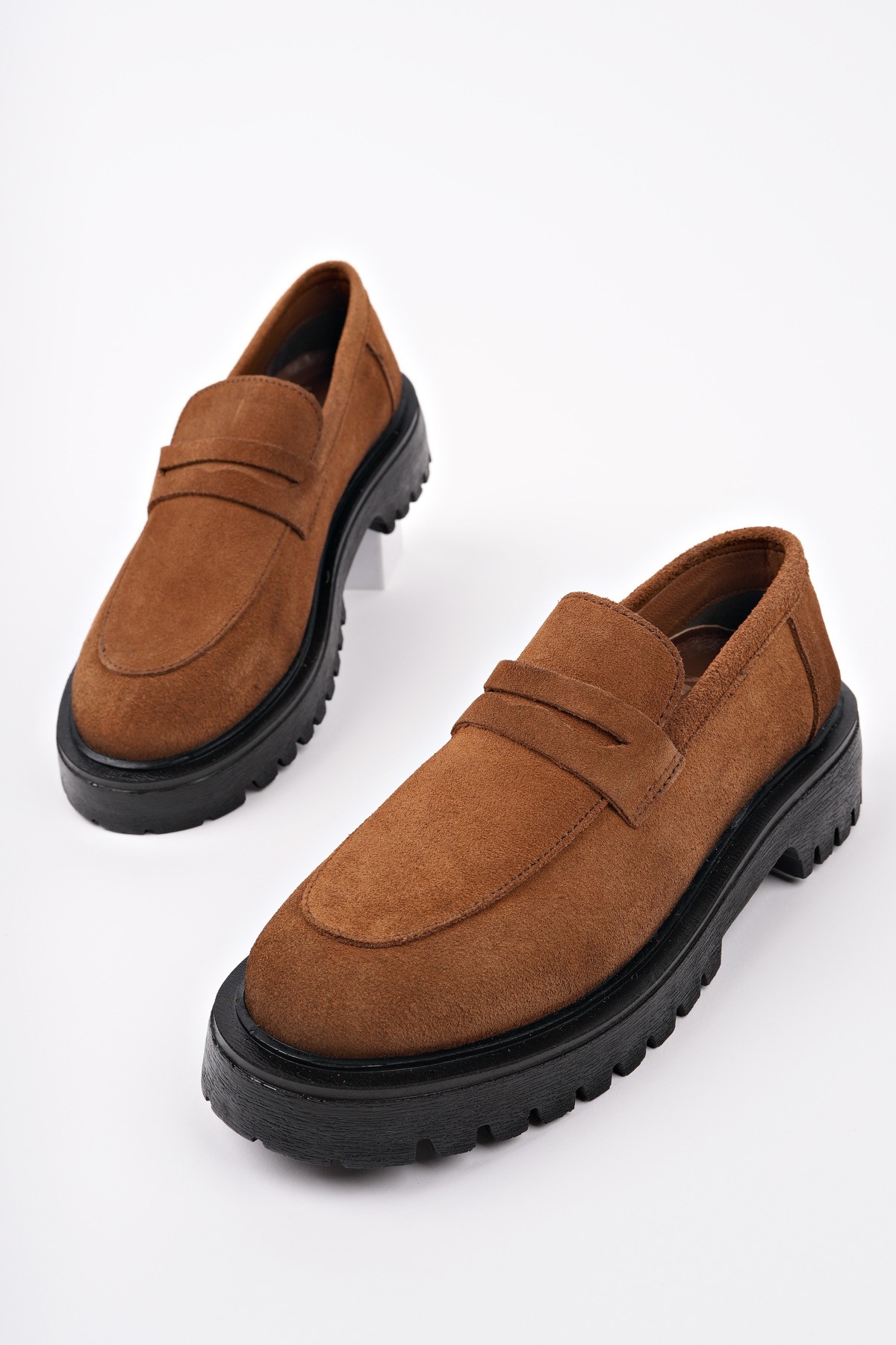 PARADİSE Hakiki Deri Kalın Taban Günlük Casual Makosen Kadın Loafer Ayakkabı - Görsel 4