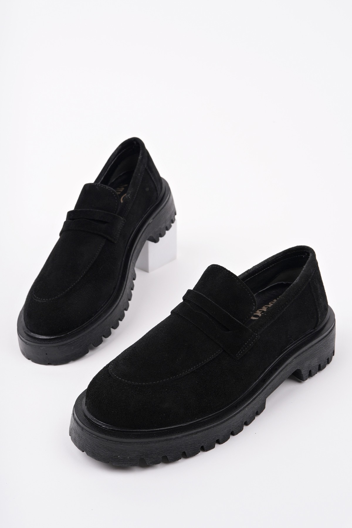 PARADİSE Hakiki Deri Kalın Taban Günlük Casual Makosen Kadın Loafer Ayakkabı - Görsel 3