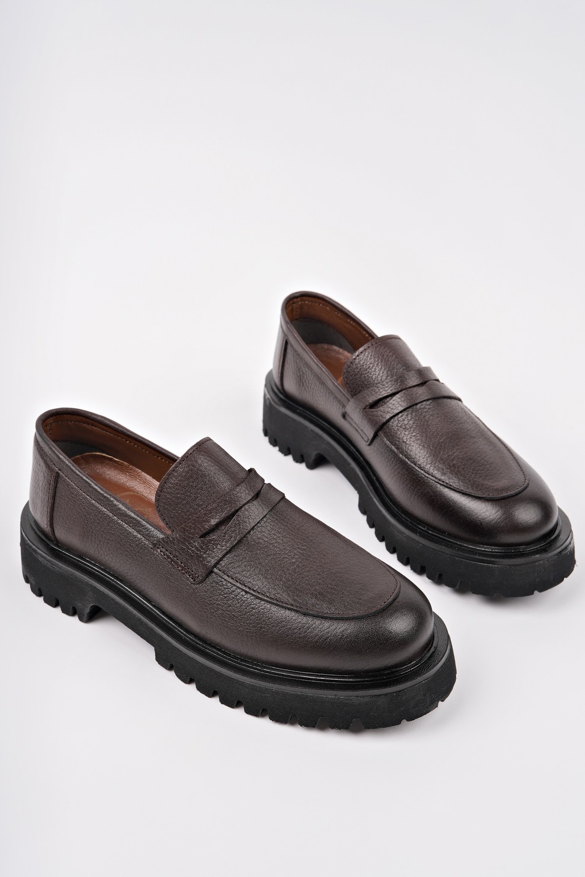 PARADİSE Hakiki Deri Kalın Taban Günlük Casual Makosen Kadın Loafer Ayakkabı - Görsel 4