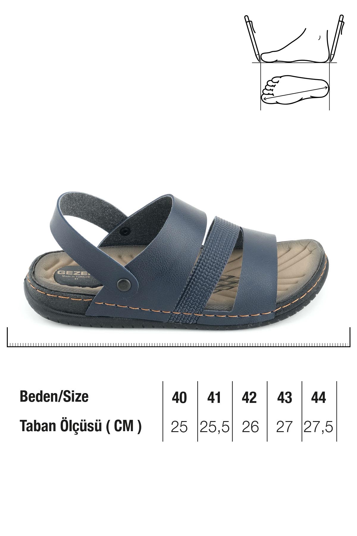 Yazlık Erkek Suni Deri Rahat Taban Sandalet Terlik - Görsel 3