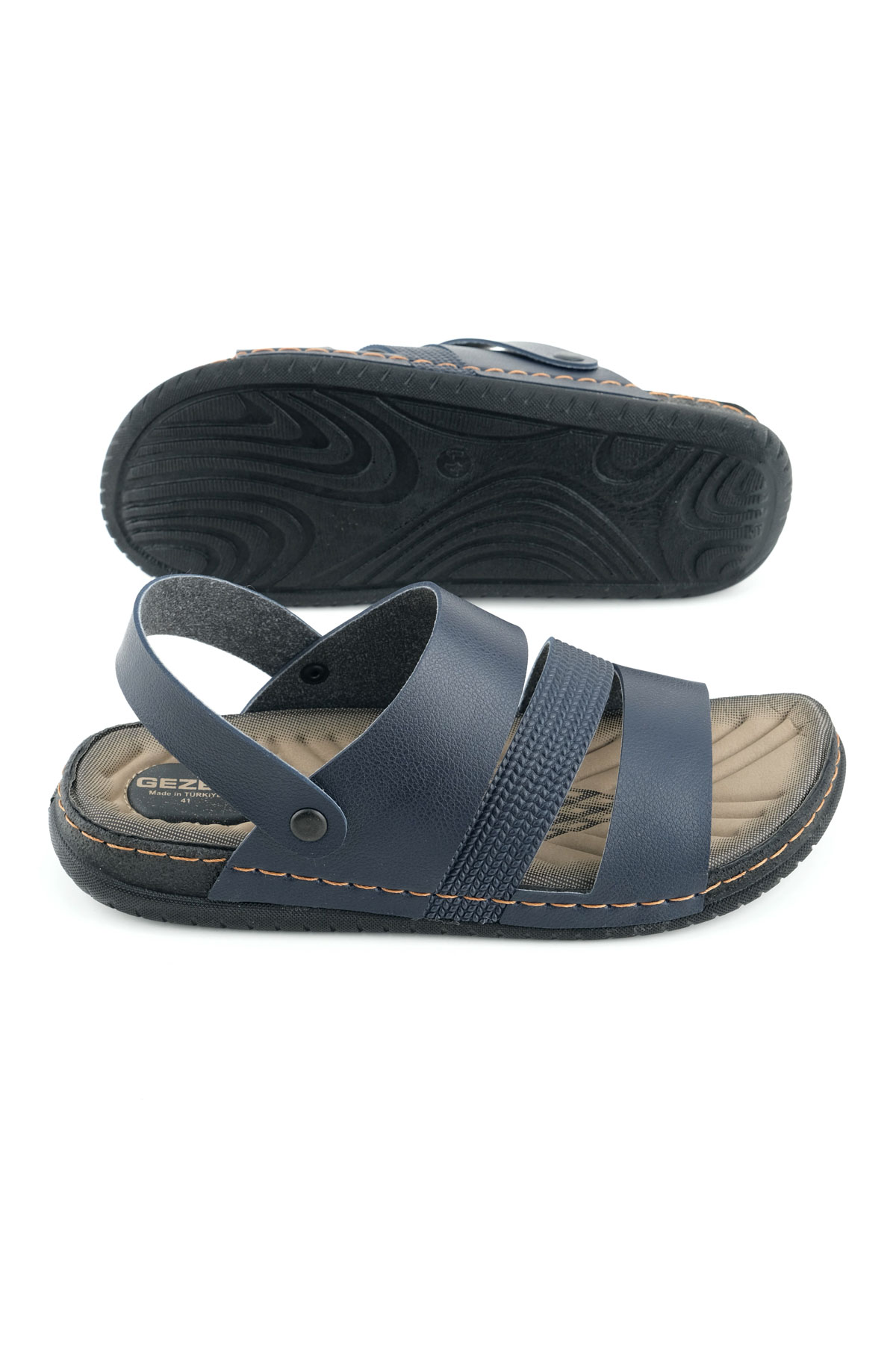 Yazlık Erkek Suni Deri Rahat Taban Sandalet Terlik - Görsel 6