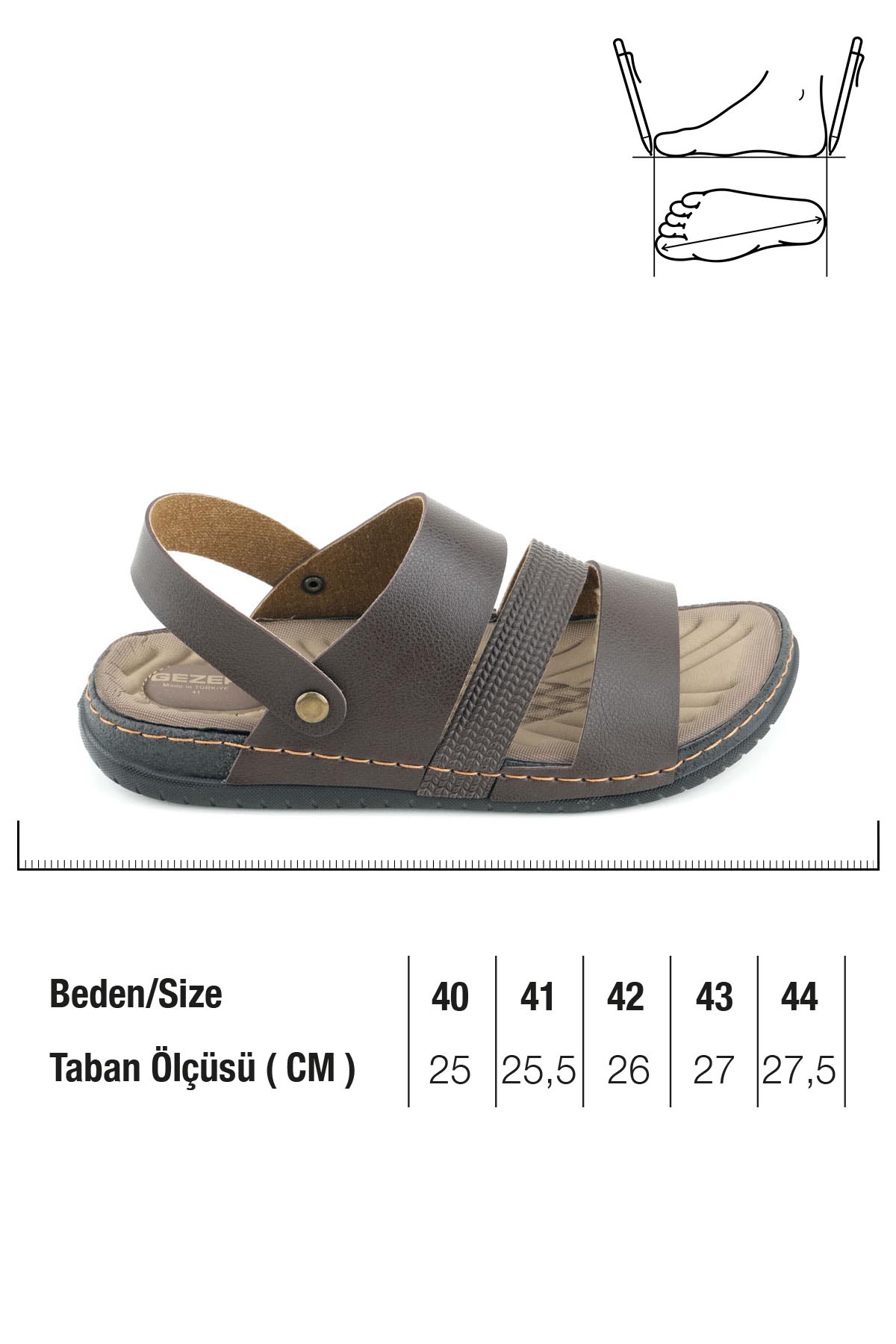 Yazlık Erkek Suni Deri Rahat Taban Sandalet Terlik - Görsel 3