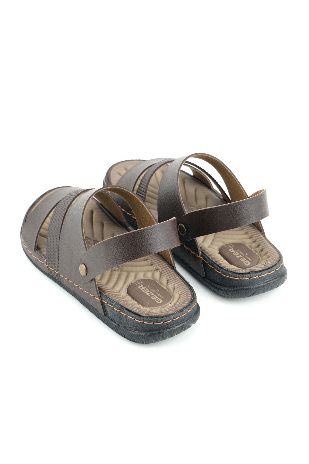 Yazlık Erkek Suni Deri Rahat Taban Sandalet Terlik - Görsel 5