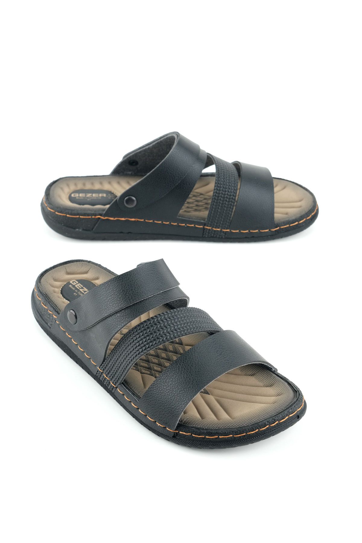 Yazlık Erkek Suni Deri Rahat Taban Sandalet Terlik - Görsel 2