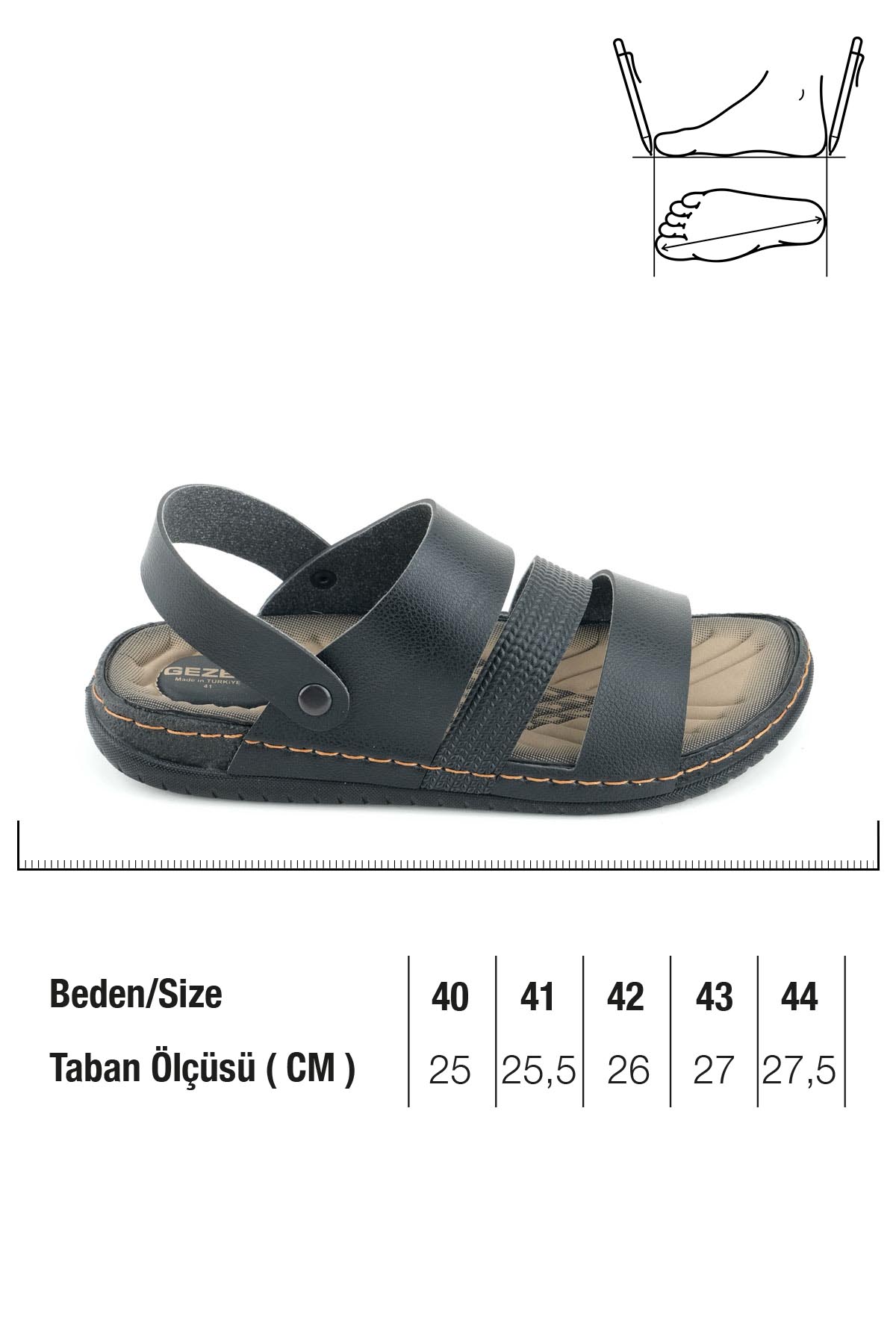 Yazlık Erkek Suni Deri Rahat Taban Sandalet Terlik - Görsel 3