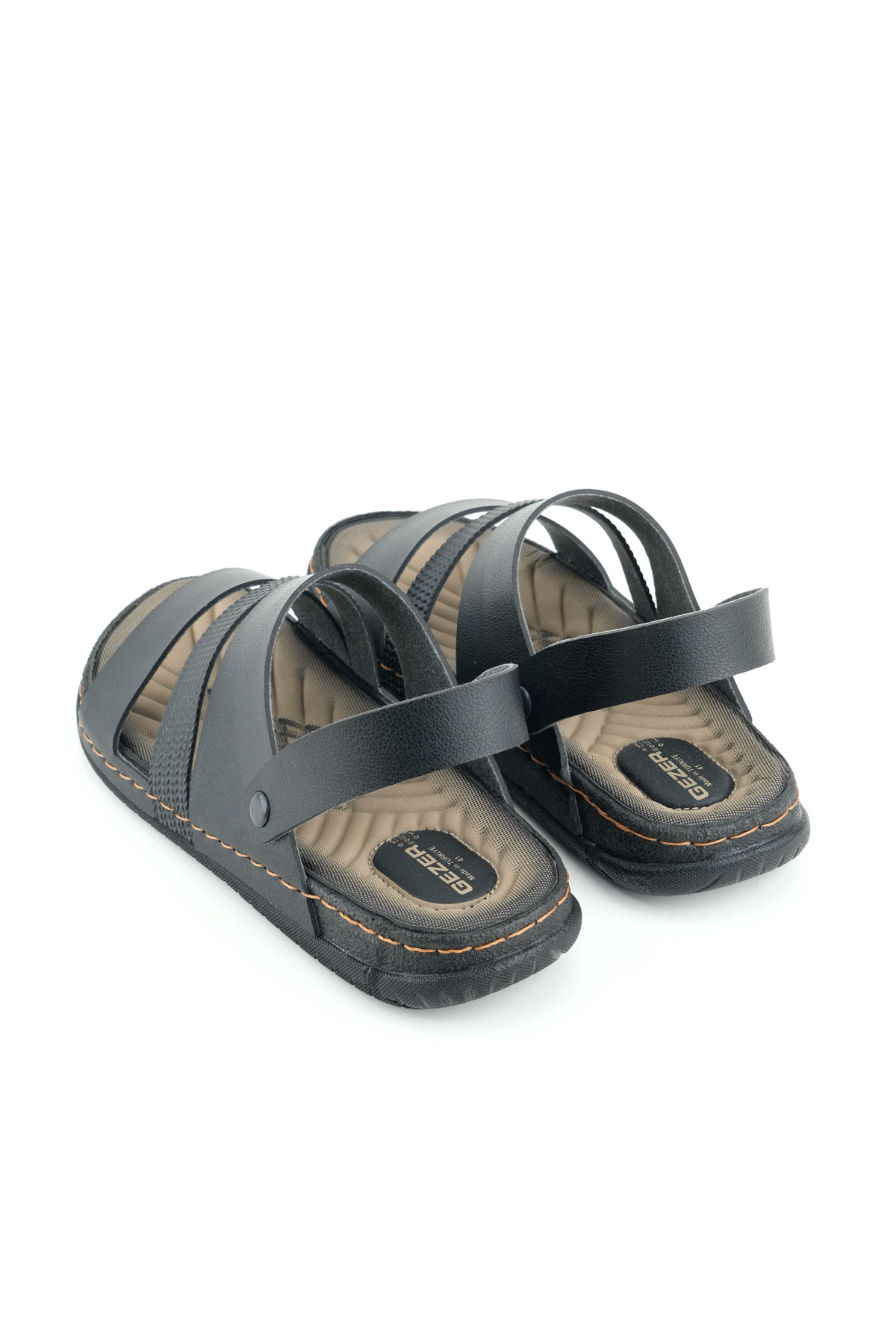 Yazlık Erkek Suni Deri Rahat Taban Sandalet Terlik - Görsel 5