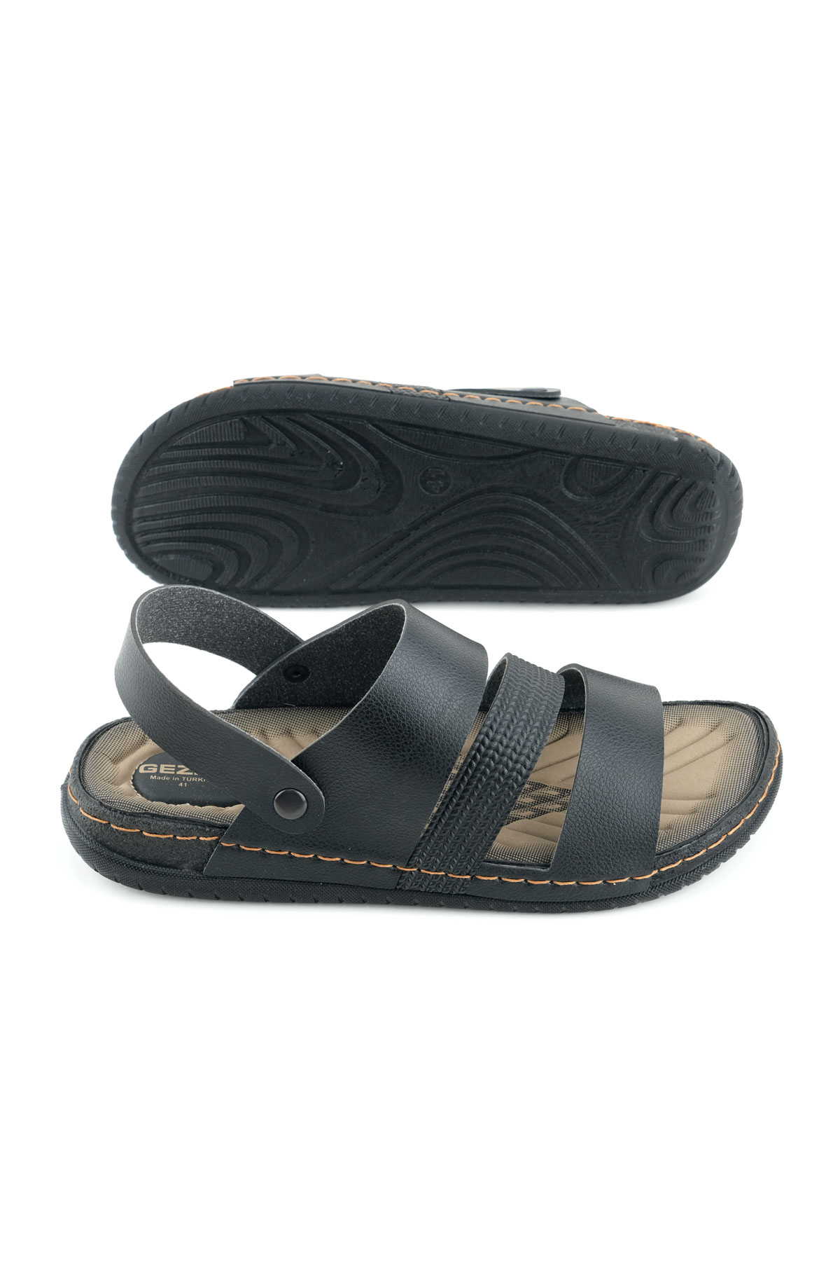 Yazlık Erkek Suni Deri Rahat Taban Sandalet Terlik - Görsel 6